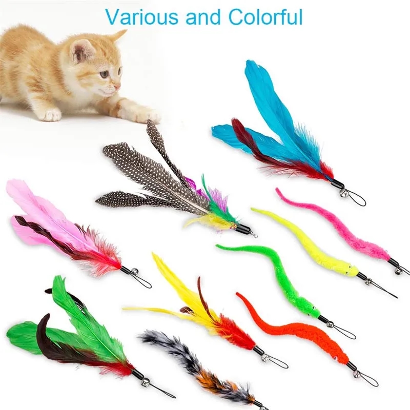 Cat Catch Wand Teaser Feather Toy 1
