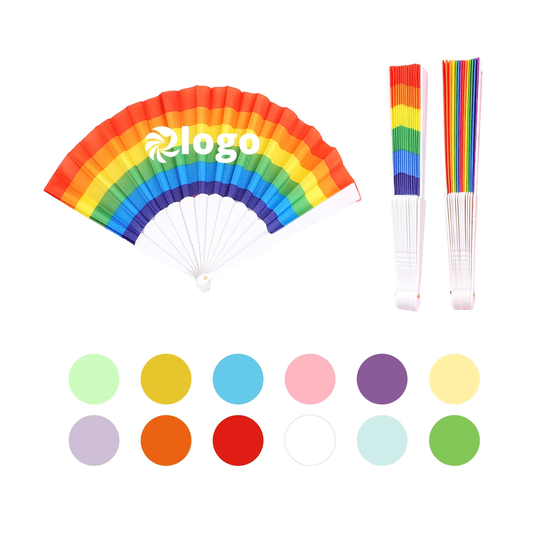 Custom Rainbow Folding Fan 2