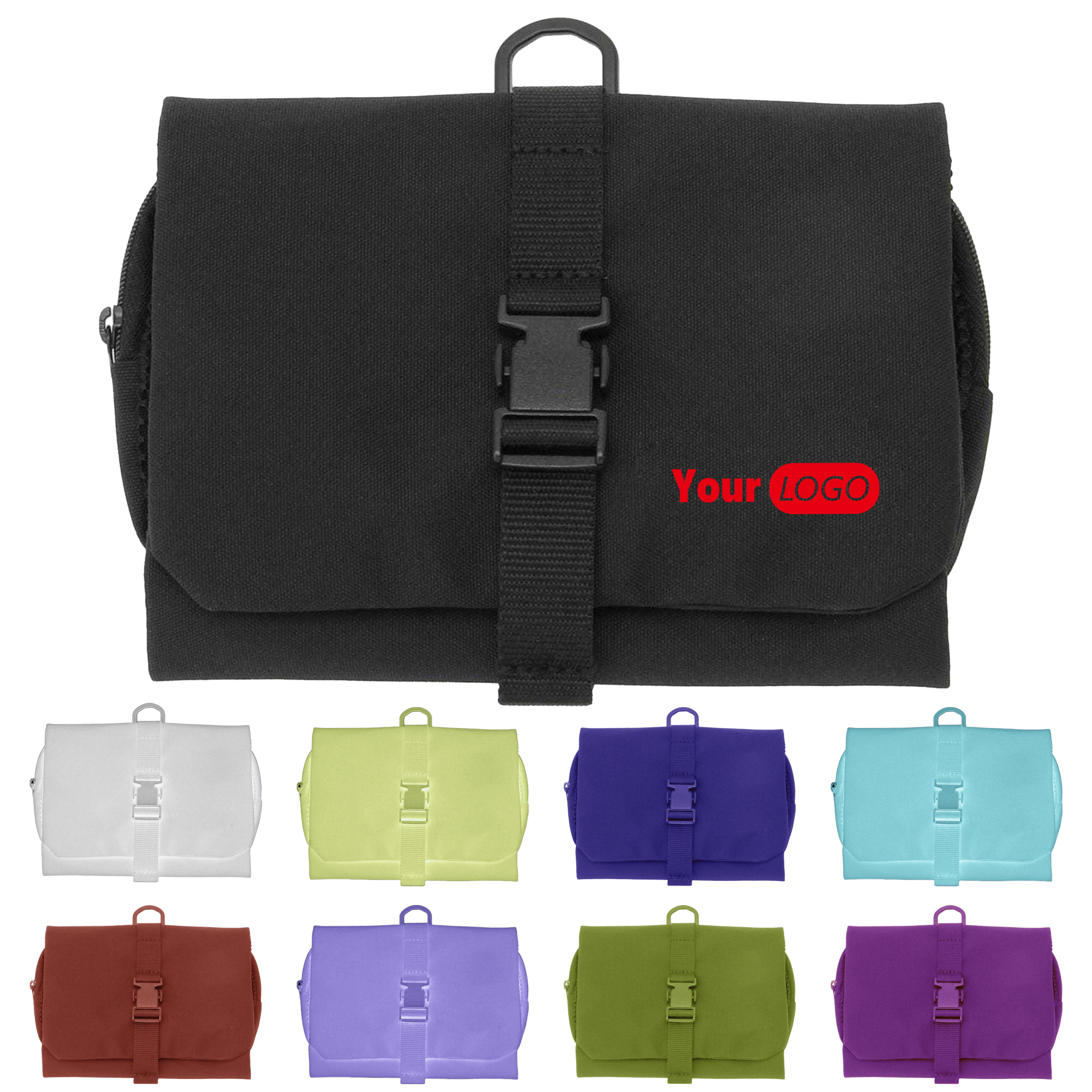 Polyester Versatile Travel Toiletry Bag With Secure Buckle Closure 2