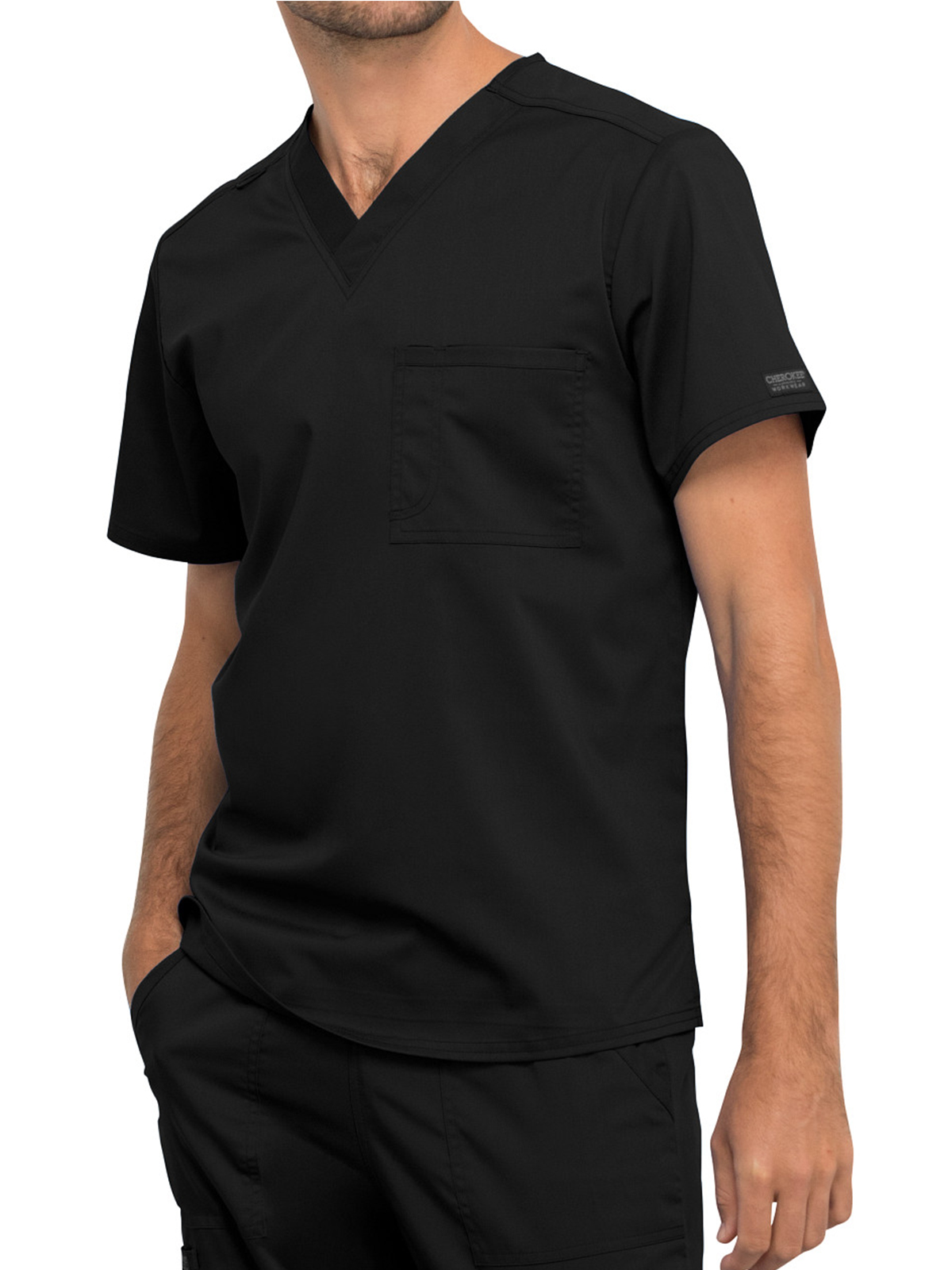 Cherokee - Workwear Revolution - Unisex 1-Pocket Tuckable V-Neck Top 1