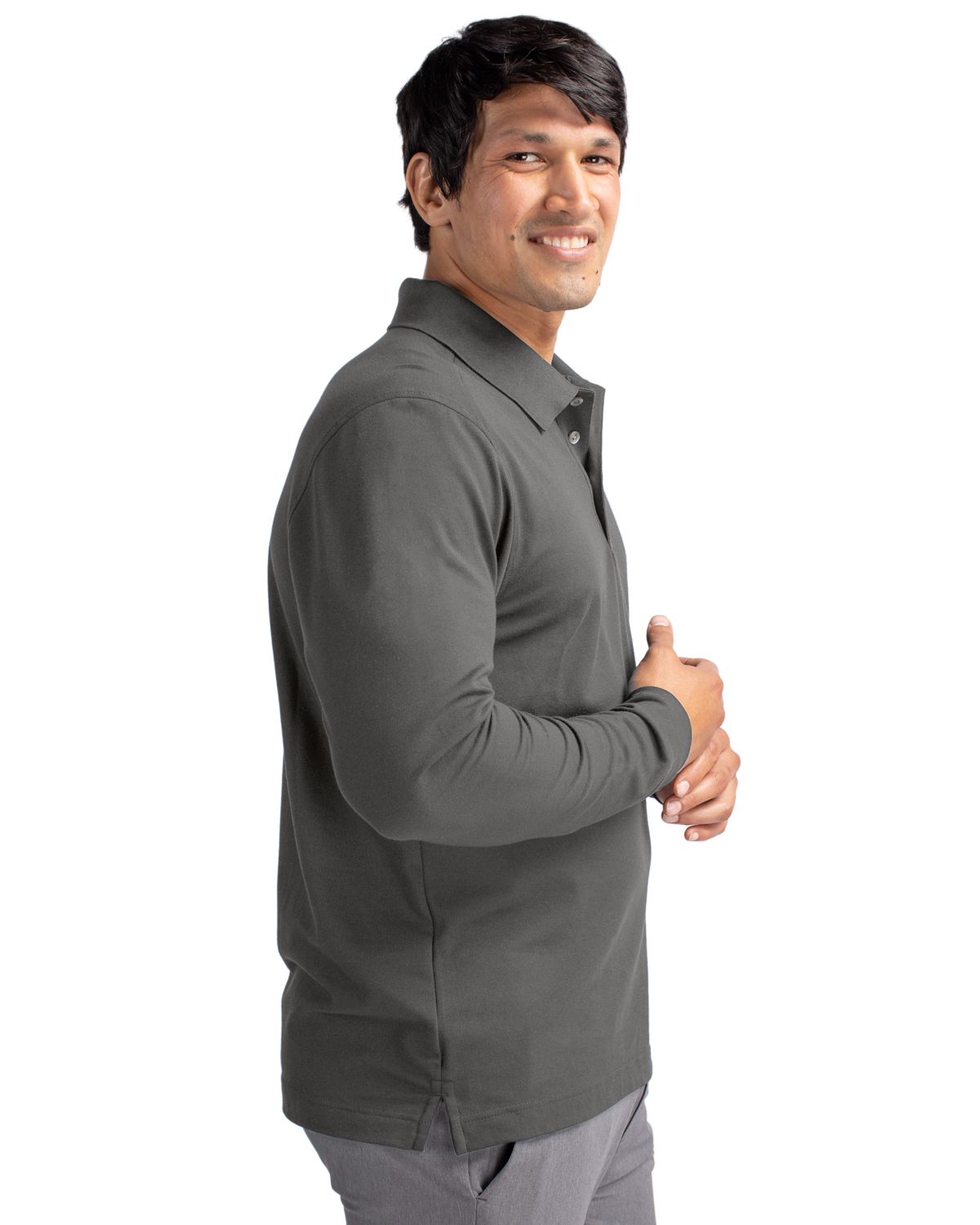 Cutter & Buck Advantage Recycled Cotton-Blend Pique Mens Long Sleeve Polo 22