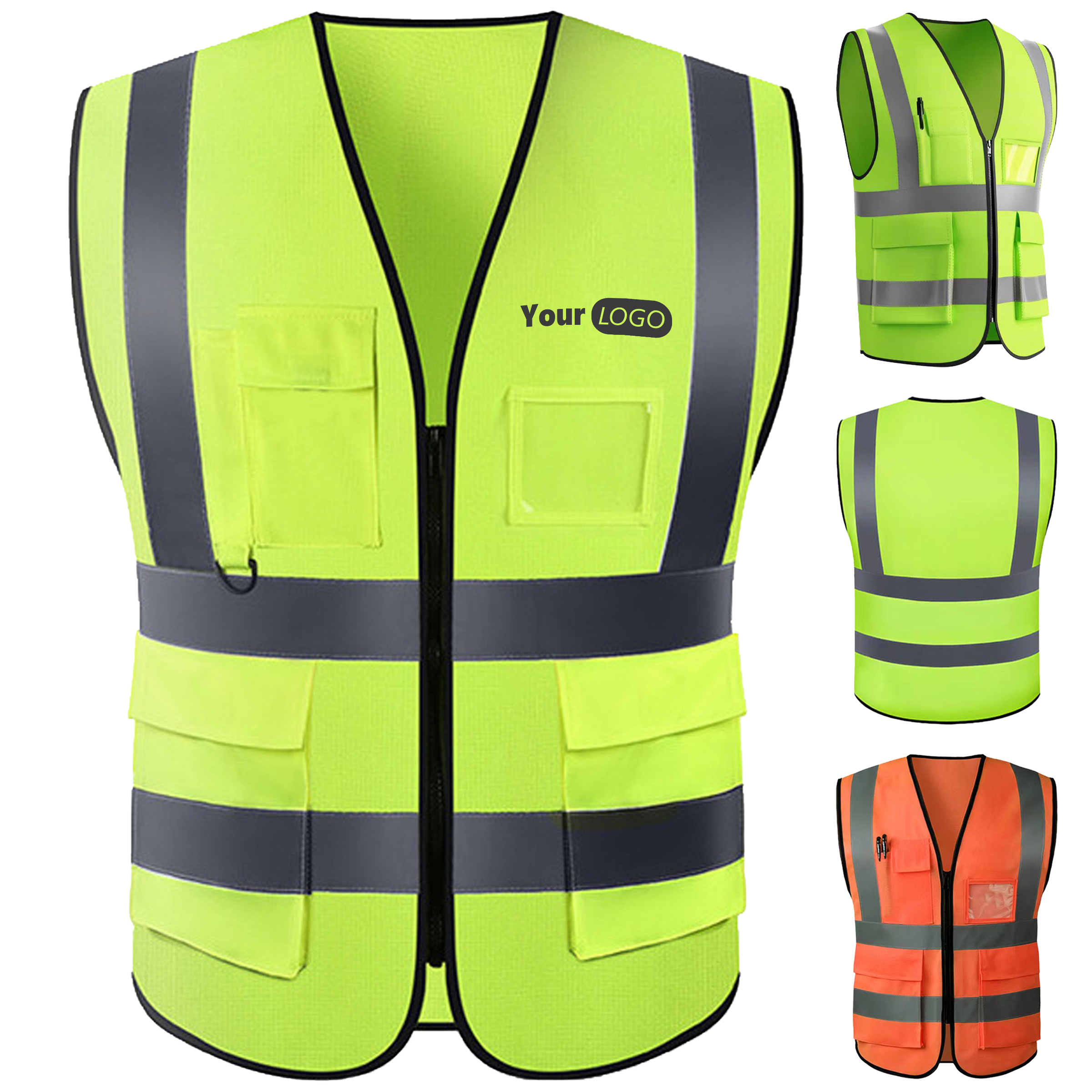 Polyester Multi Pocket Reflective Vest 3