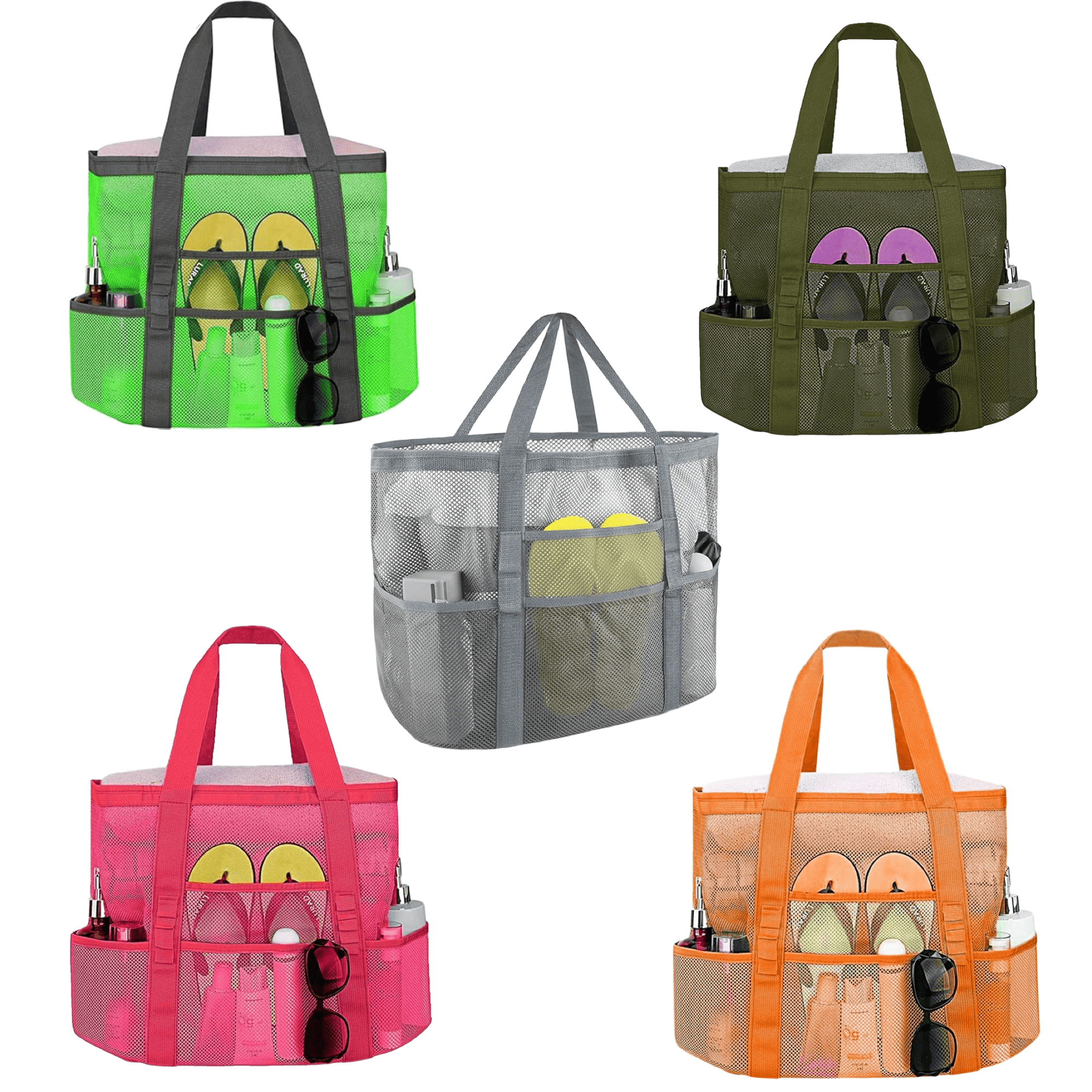 Multi-Pockets Large Mesh Beach Tote Bag 3