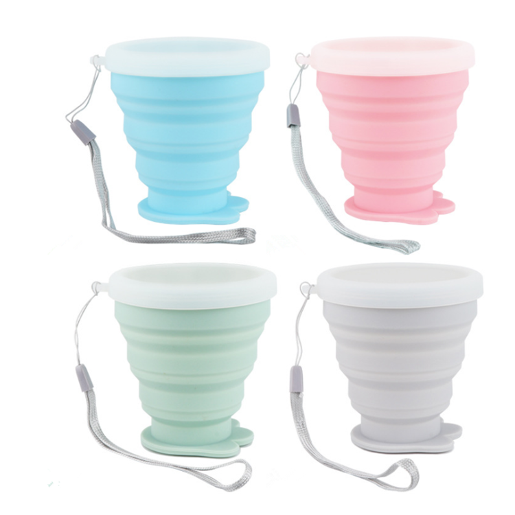 Silicone Folding Camping Cup with Lids 1
