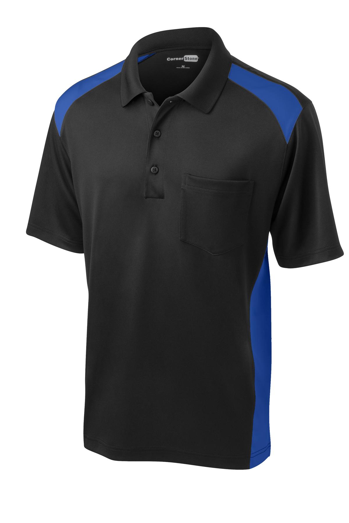 CornerStone Select Snag-Proof Two Way Colorblock Pocket Polo. CS416 29
