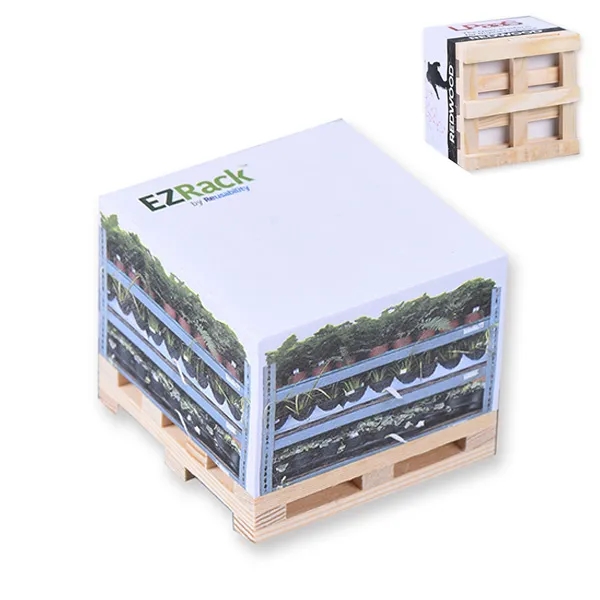 Custom Notepad Cube With Wood Pallet 1