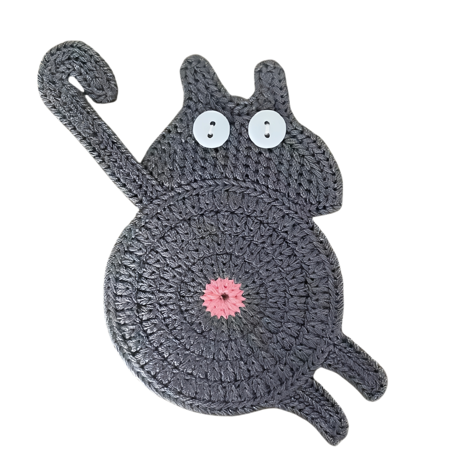 Fun Cat Butt Knitted Coaster 10