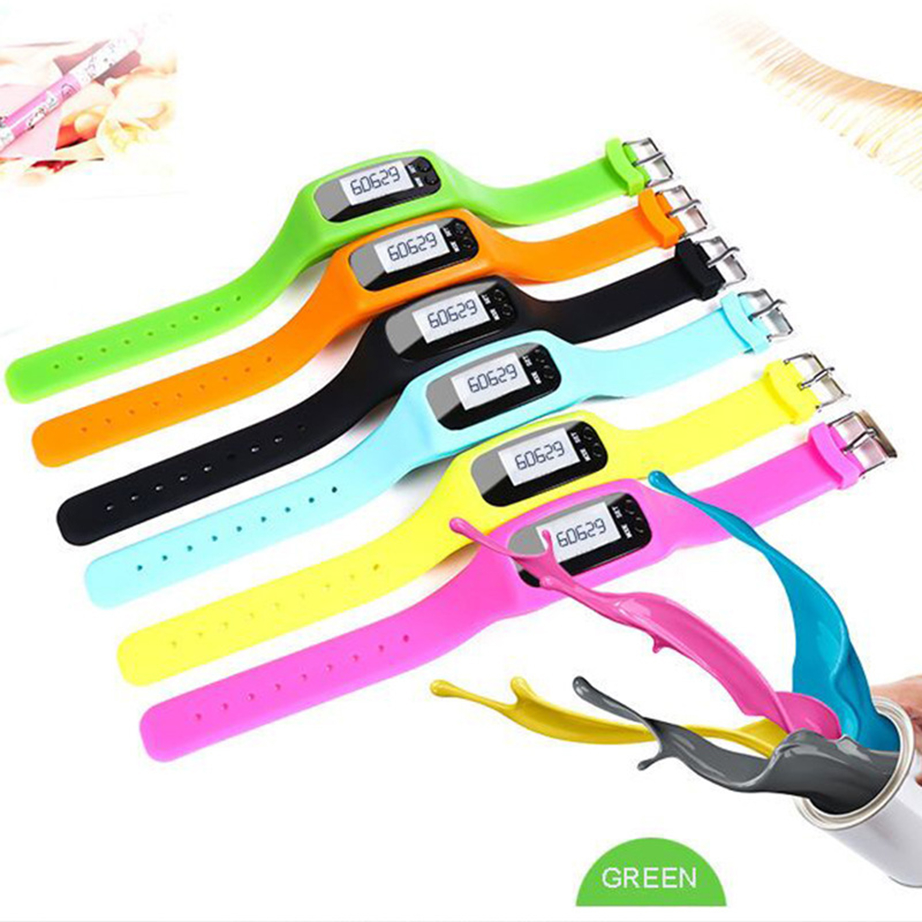 Silicone Pedometer Tracker Watch 4