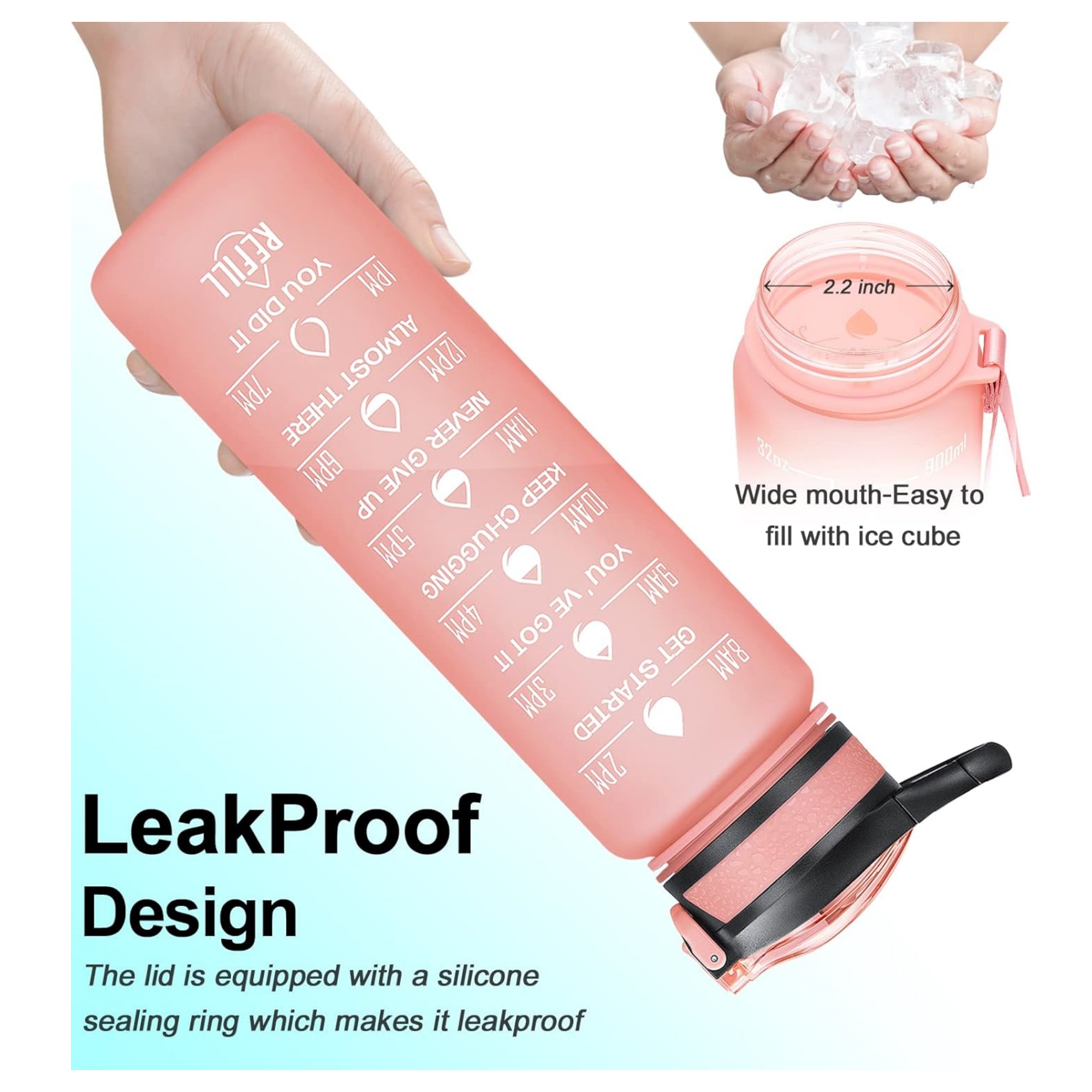 32 oz Water Bottles With Times 4