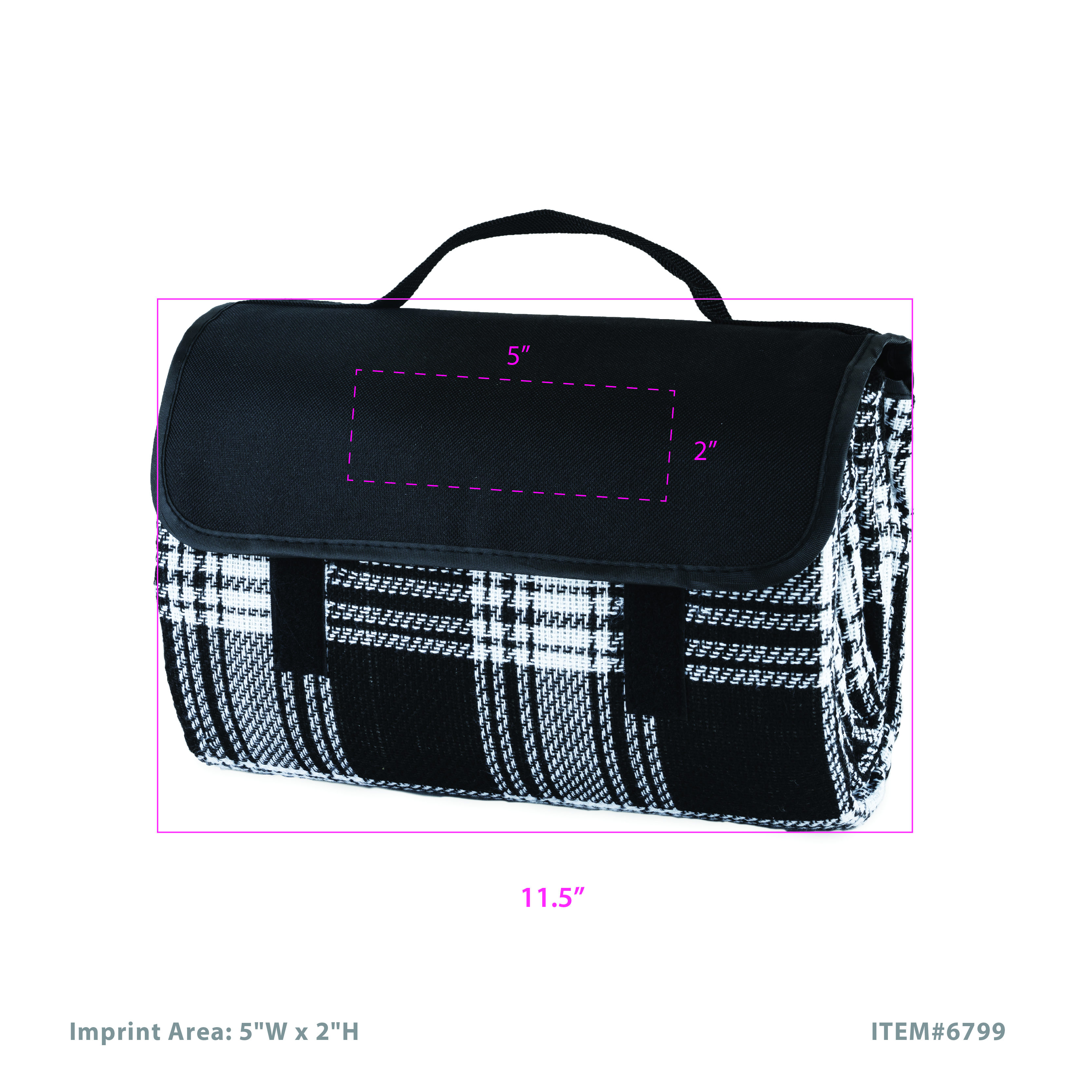 True® Dine™ Picnic Blanket in Black Plaid 3