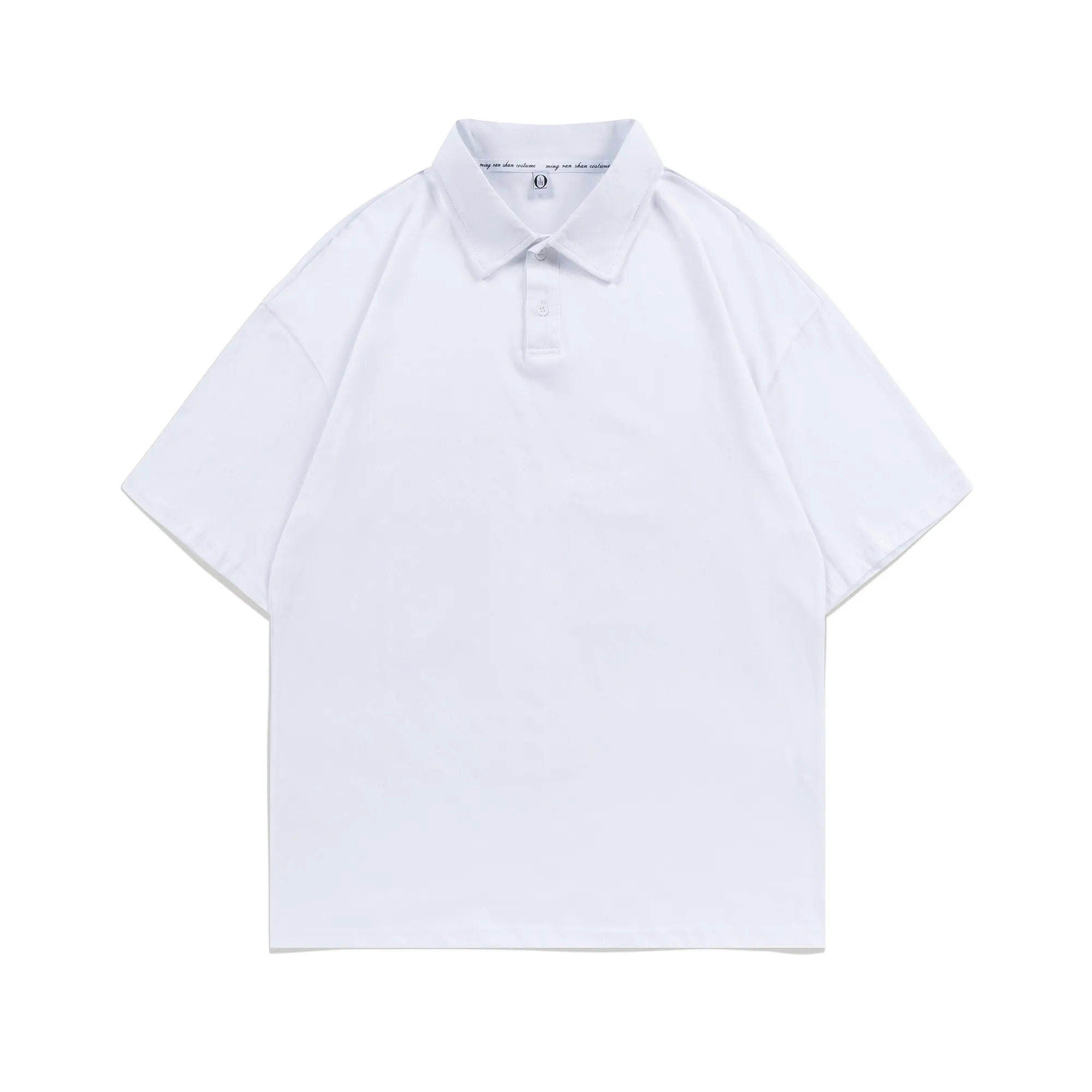 MOQ 10 Cotton Loose Fit Polo Shirt Short Sleeve 4