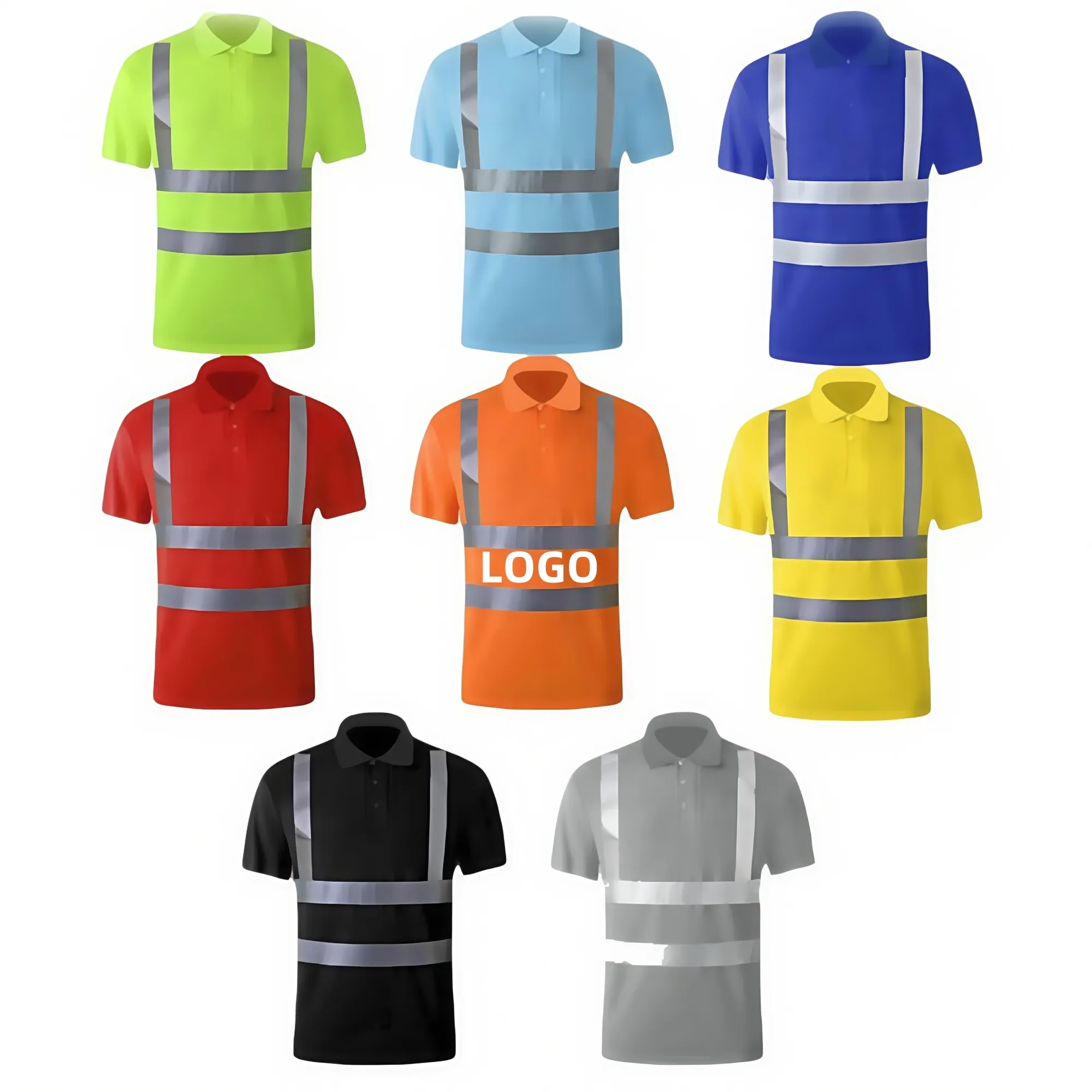 High-Visibility Polo Shirts With Reflective Strips 13