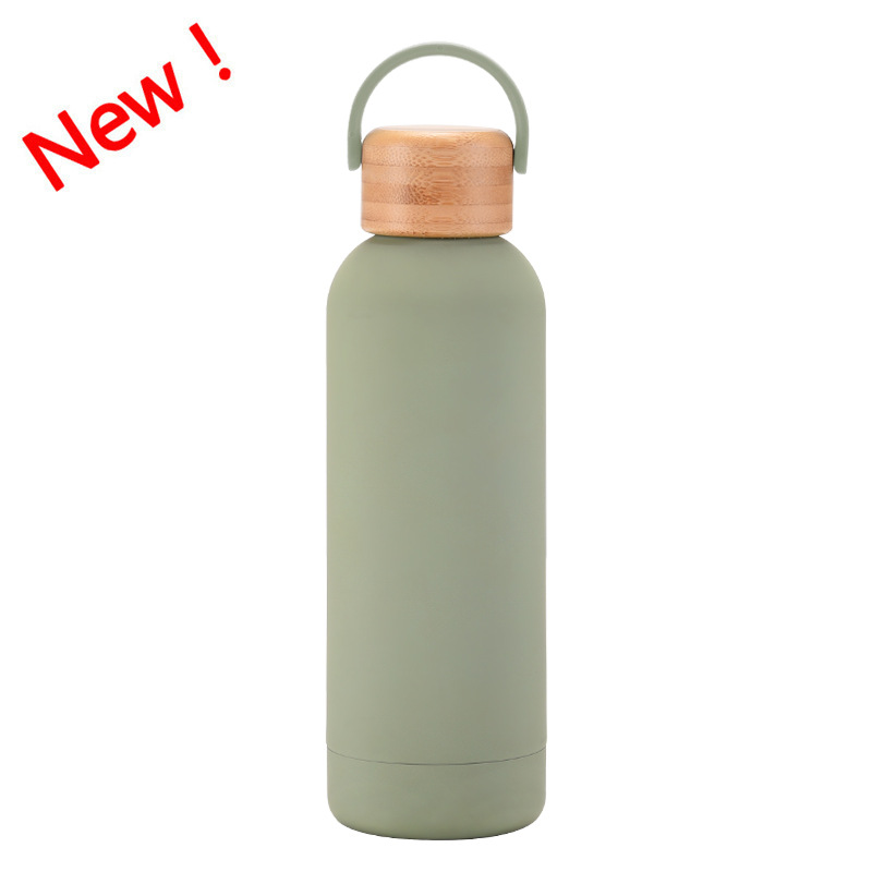 17 oz. Double Wall Stainless Steel Water Bottle w/ Bamboo Lid 5