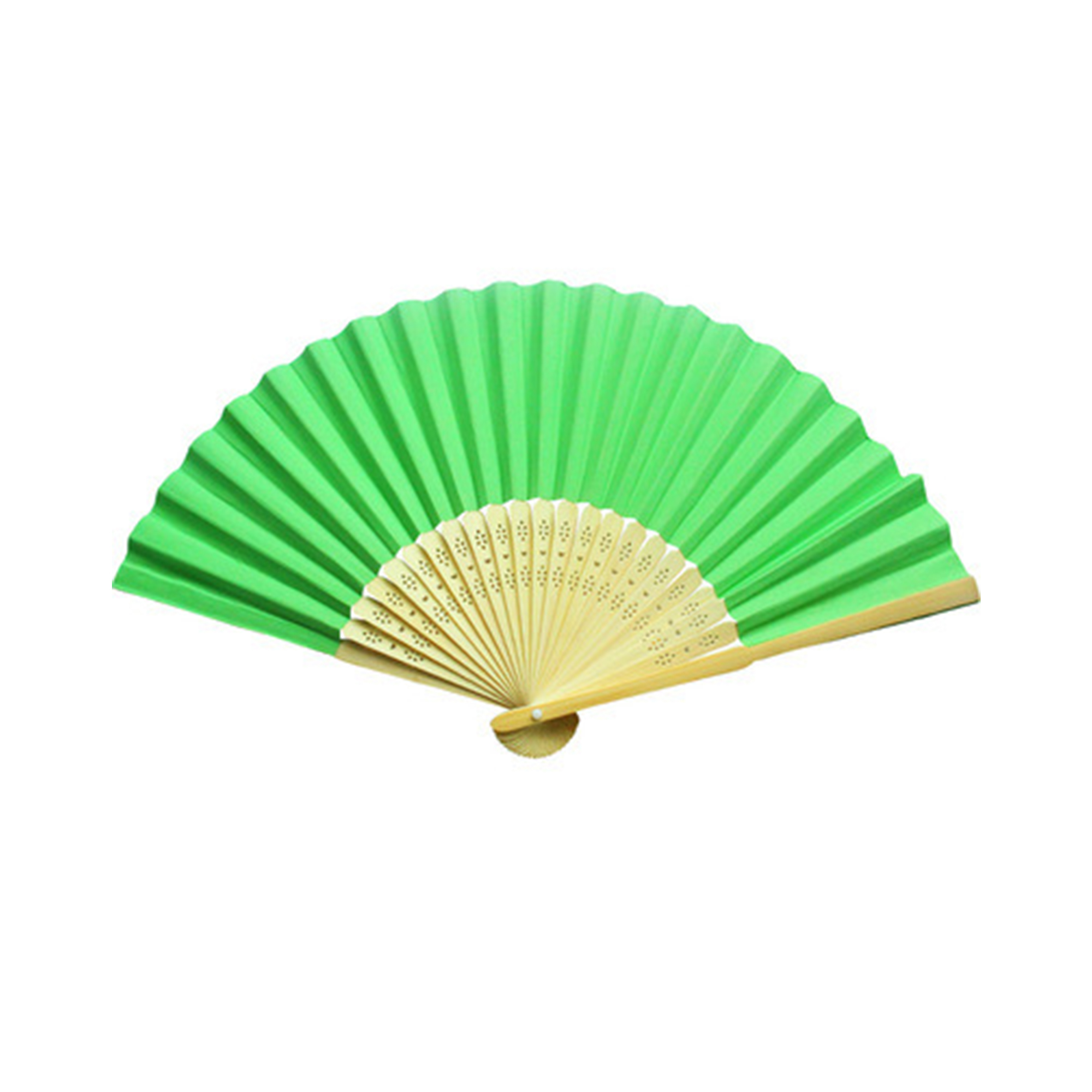 Bamboo Silk Folding Hand Fan 15" x 8" Full Color Surface 5