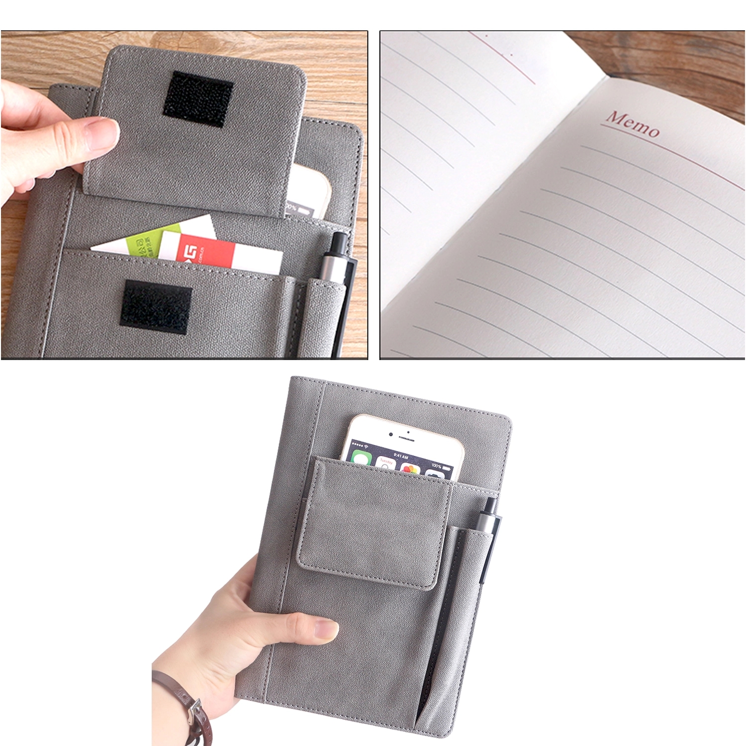 Multi-Pocket Pu Leather Notebook 3