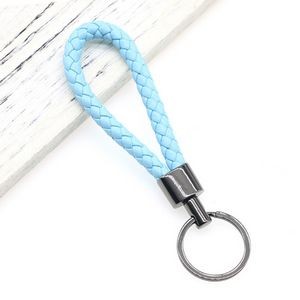 Stylish Weaved PU Leather Keychain with Metal Buckle 13
