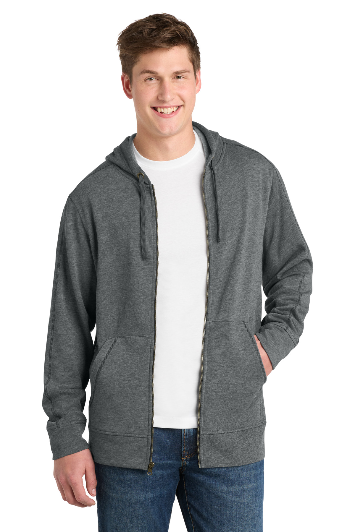 Sport-Tek PosiCharge Tri-Blend Wicking Fleece Full-Zip Hooded Jacket ST293 15