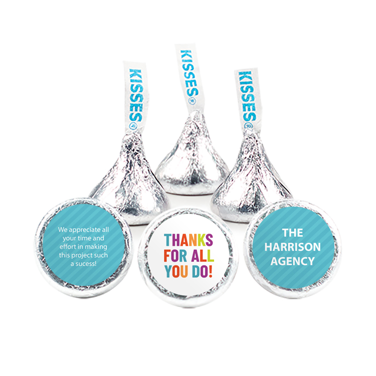 Thank You Rainbow Design - Hershey's Kisses w/ Full Color Label 1