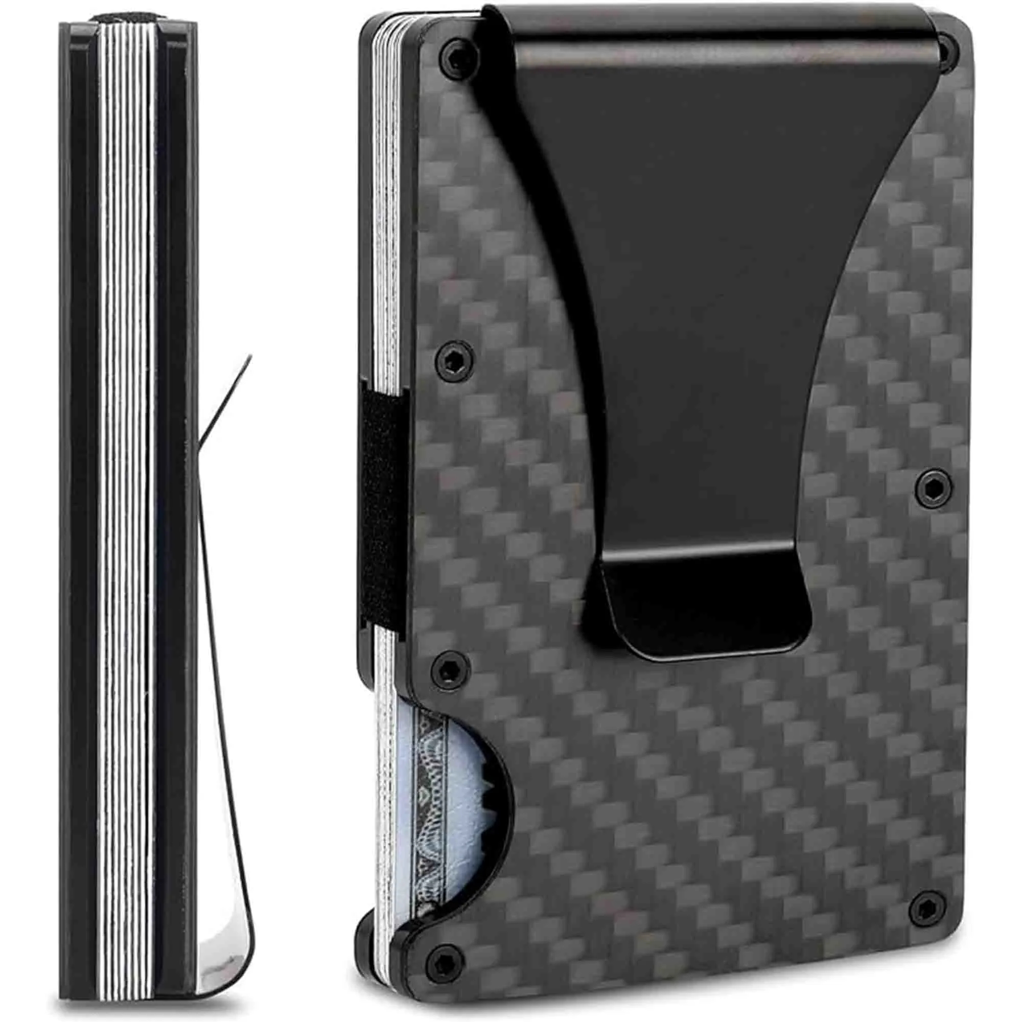 Minimalist Carbon Fiber RFID Blocking Aluminum Metal Wallet 10