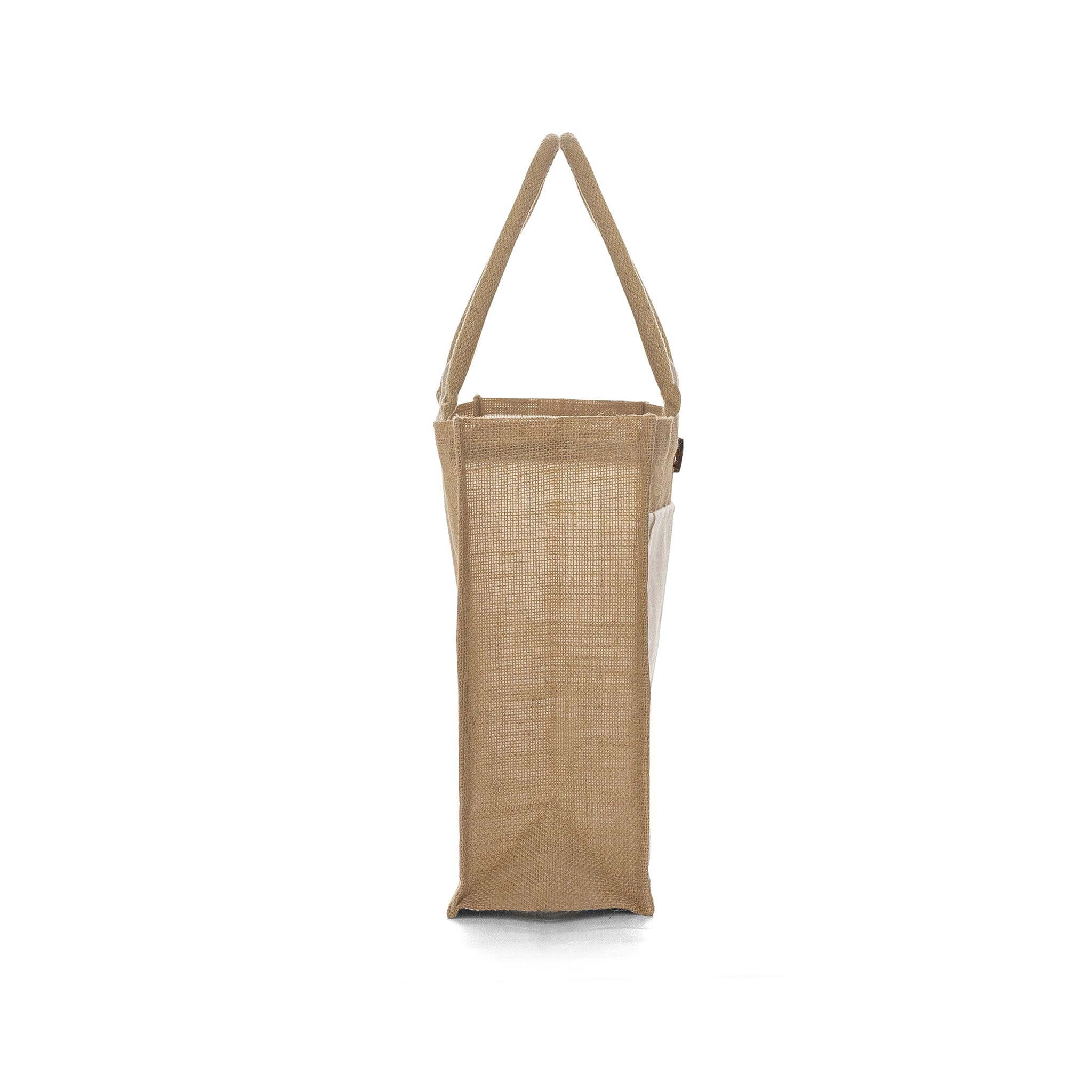 Button-Closure Jute Tote Bag 11