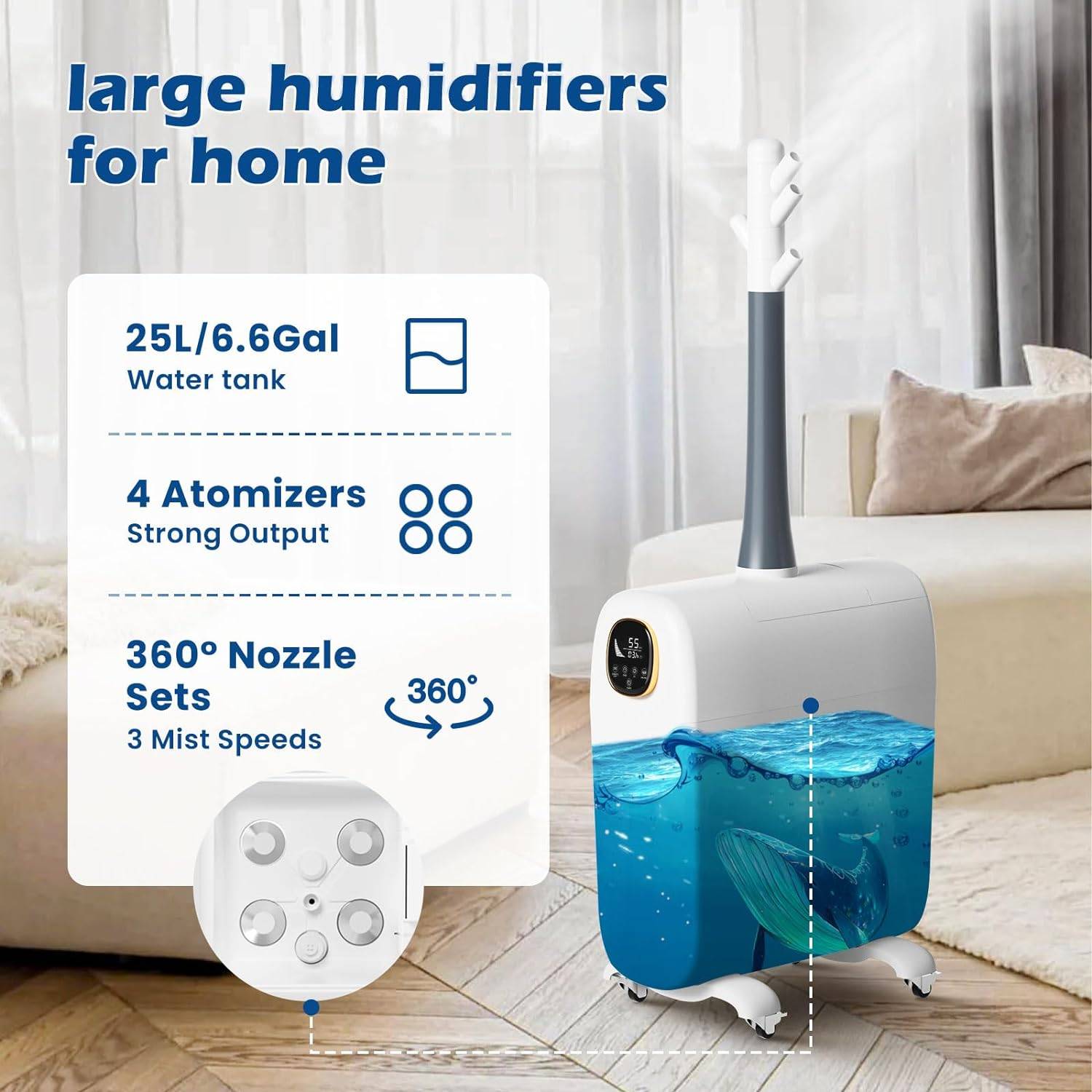 6.6Gal/25L Whole House Large Humidifier 3