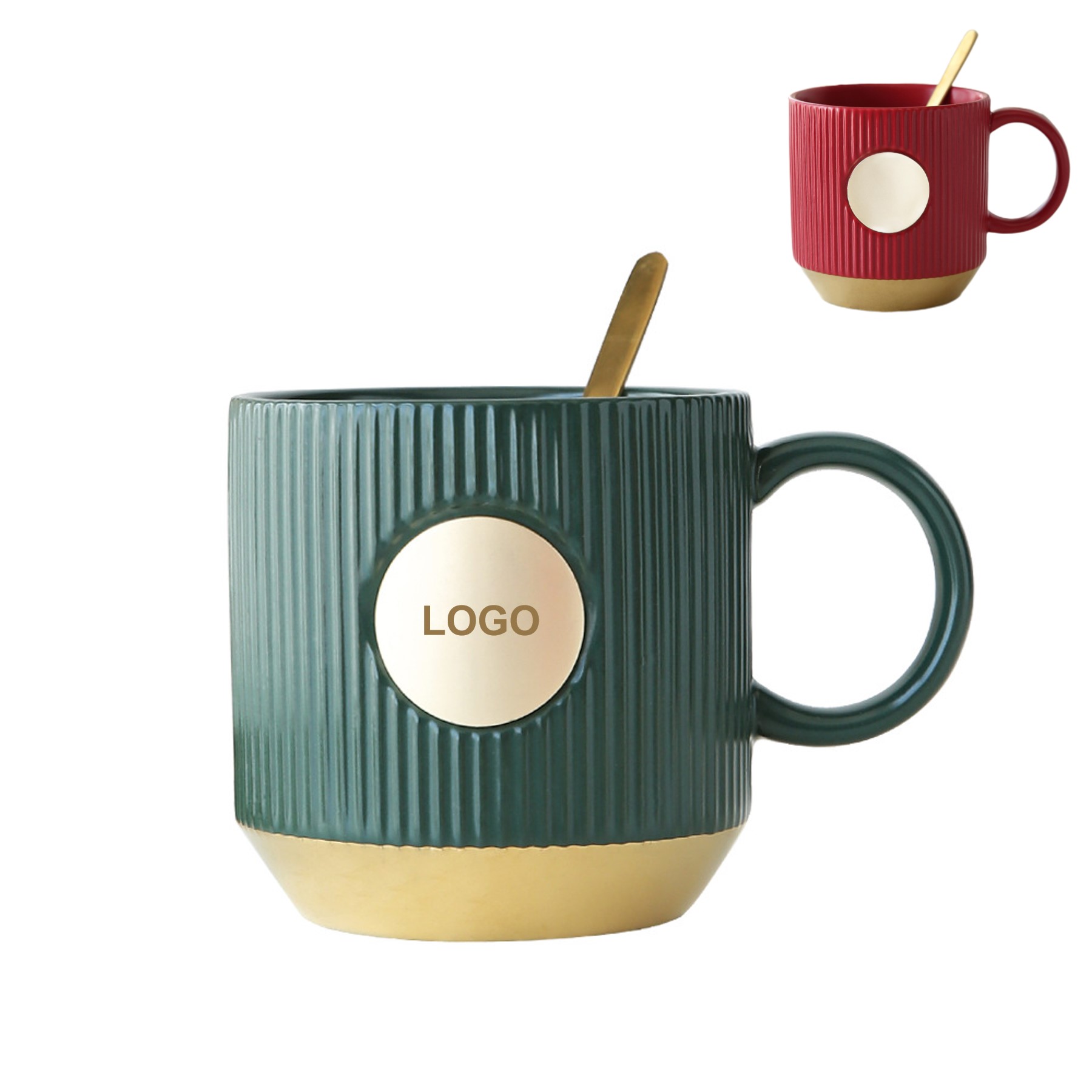 Classic Vertical Stripes Ceramic Coffee Cup (direct import) 1