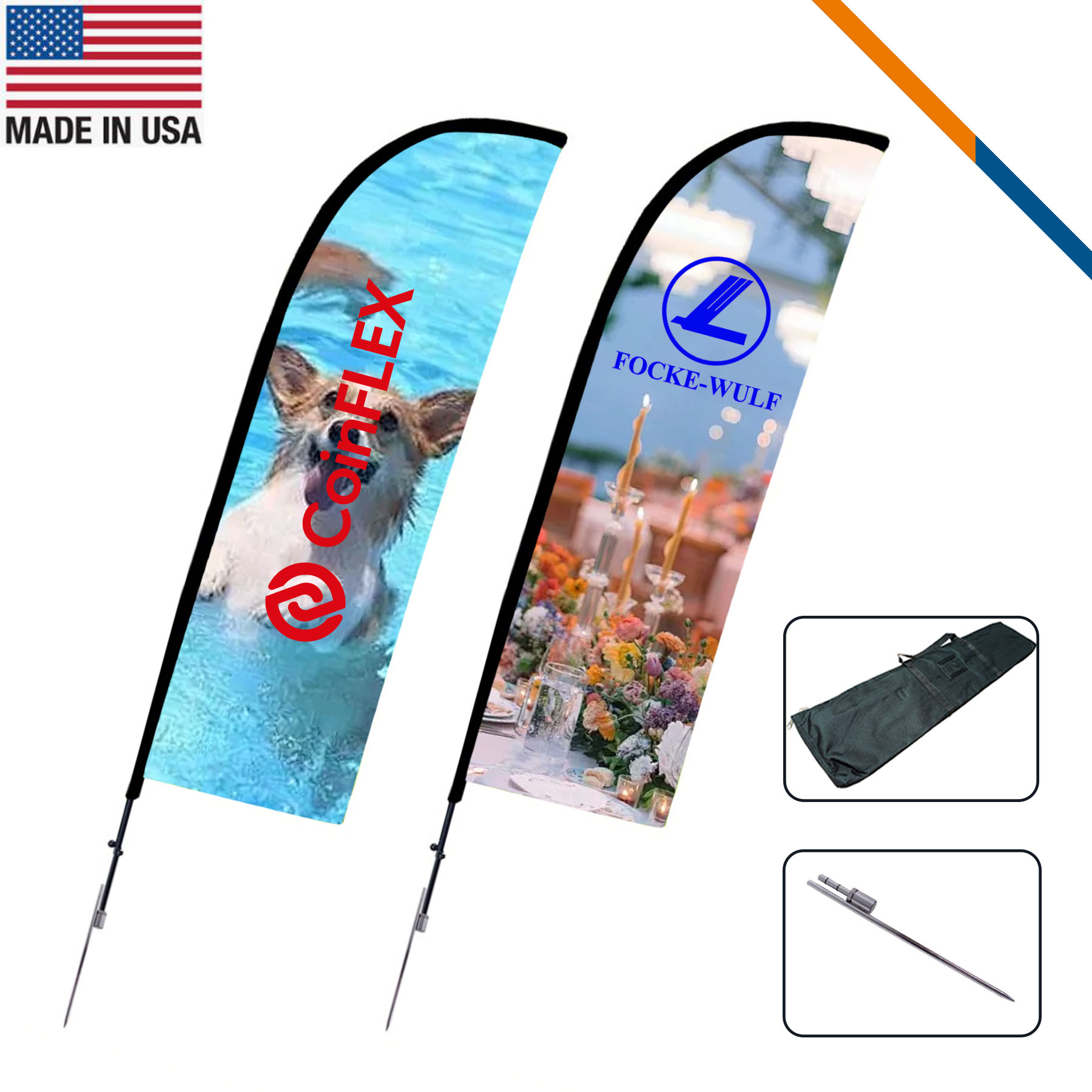 10' Glita Single-Sided Straight Flag 5