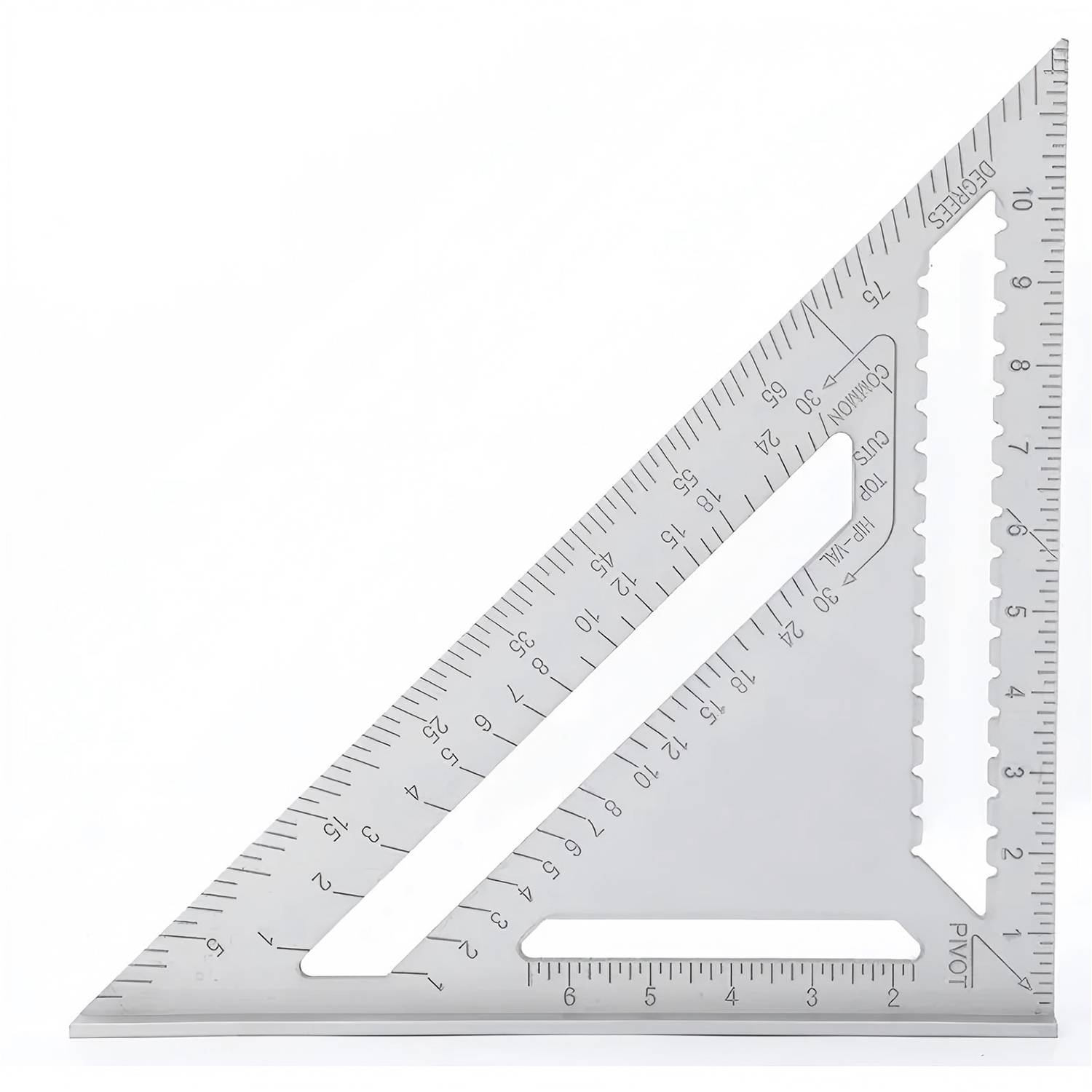 7 Inch Aluminum Triangle Ruler-Metric & Imperial Scale 1
