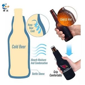Neoprene Bottle Cooler Sleeve Holder With Zipper, custom koozie with logo imprint 4
