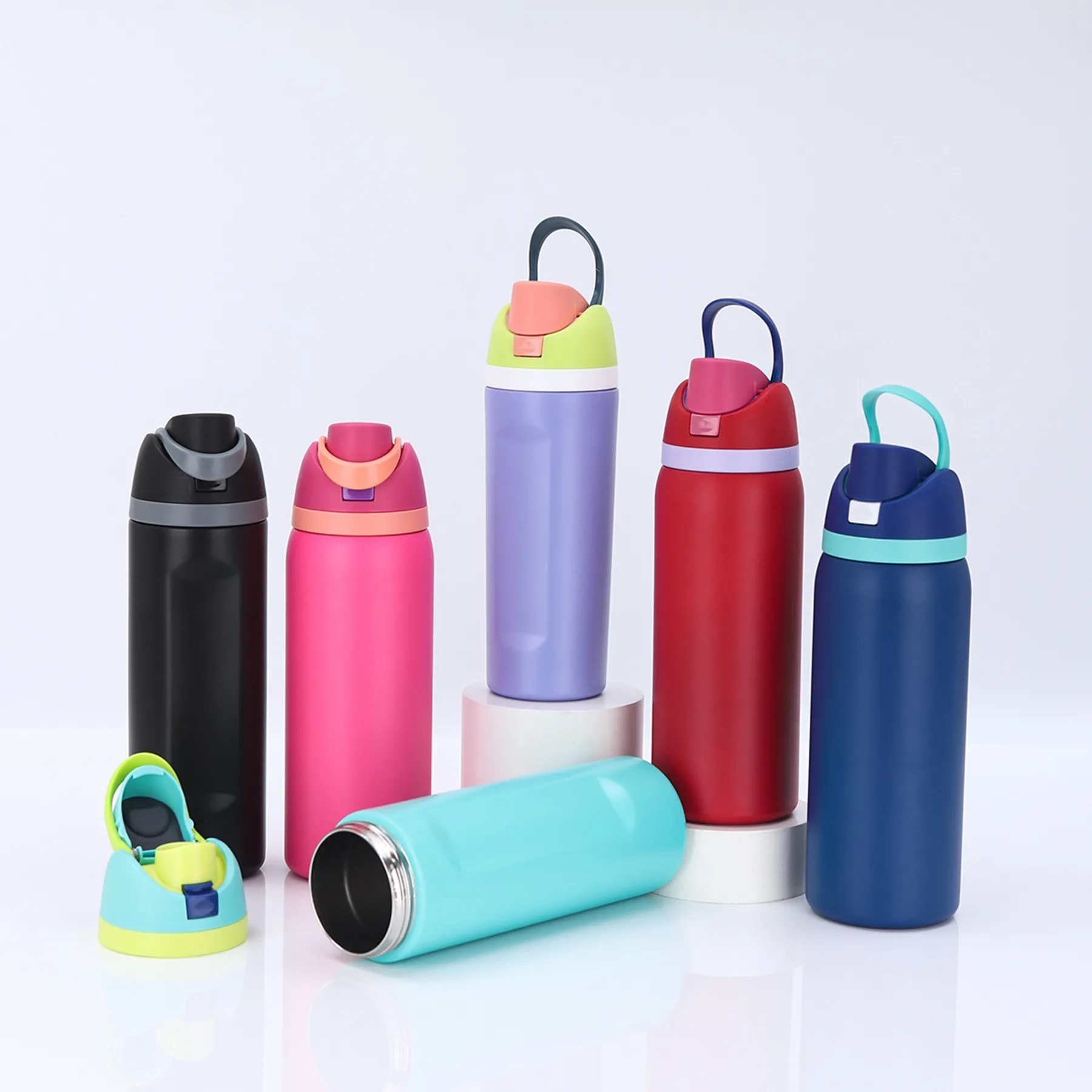 16 Oz. Leak Proof Spout Lid Water Bottle with Straw 4