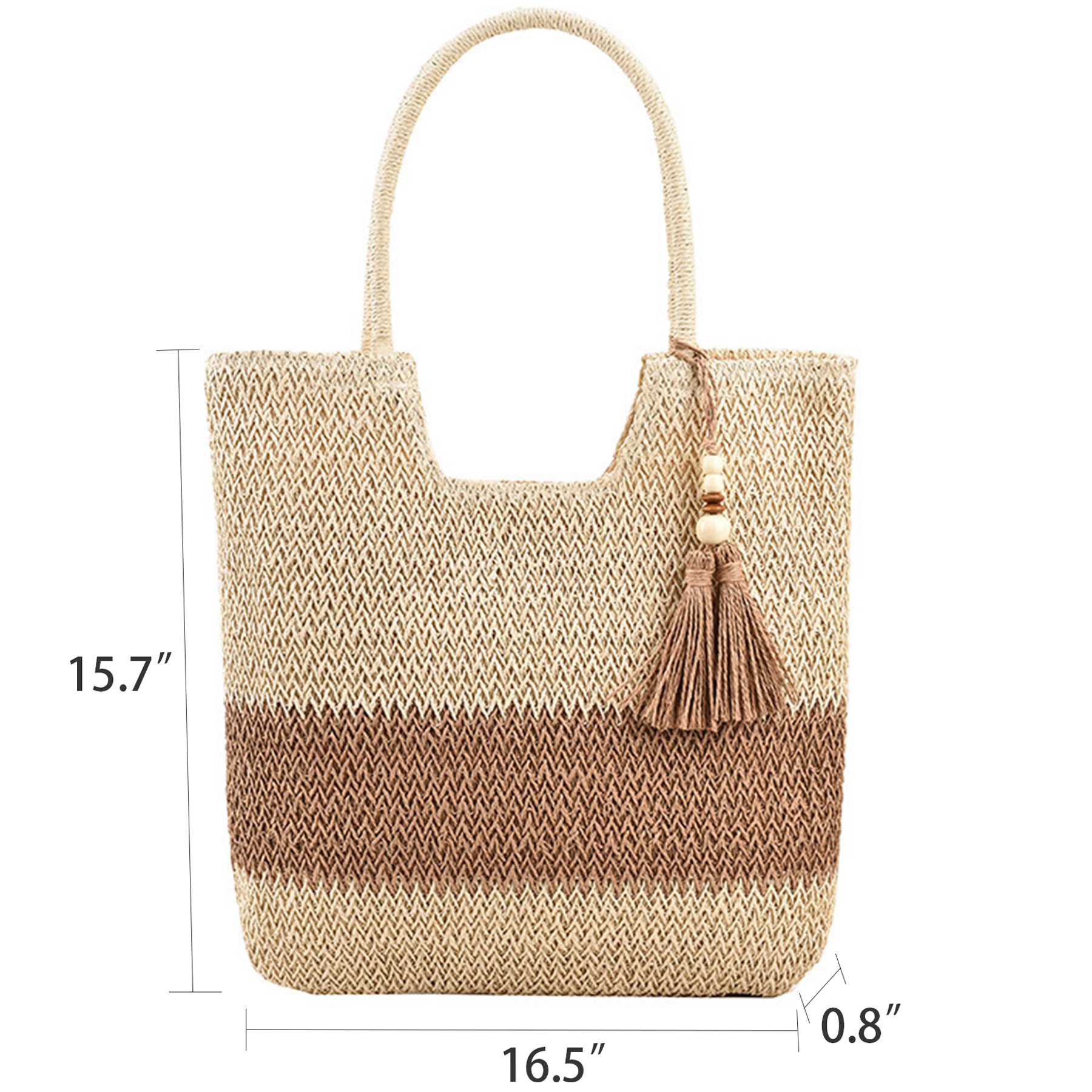 Jute Straw Bag Beach Woven Tote Large Rattan Shoulder Bag 7