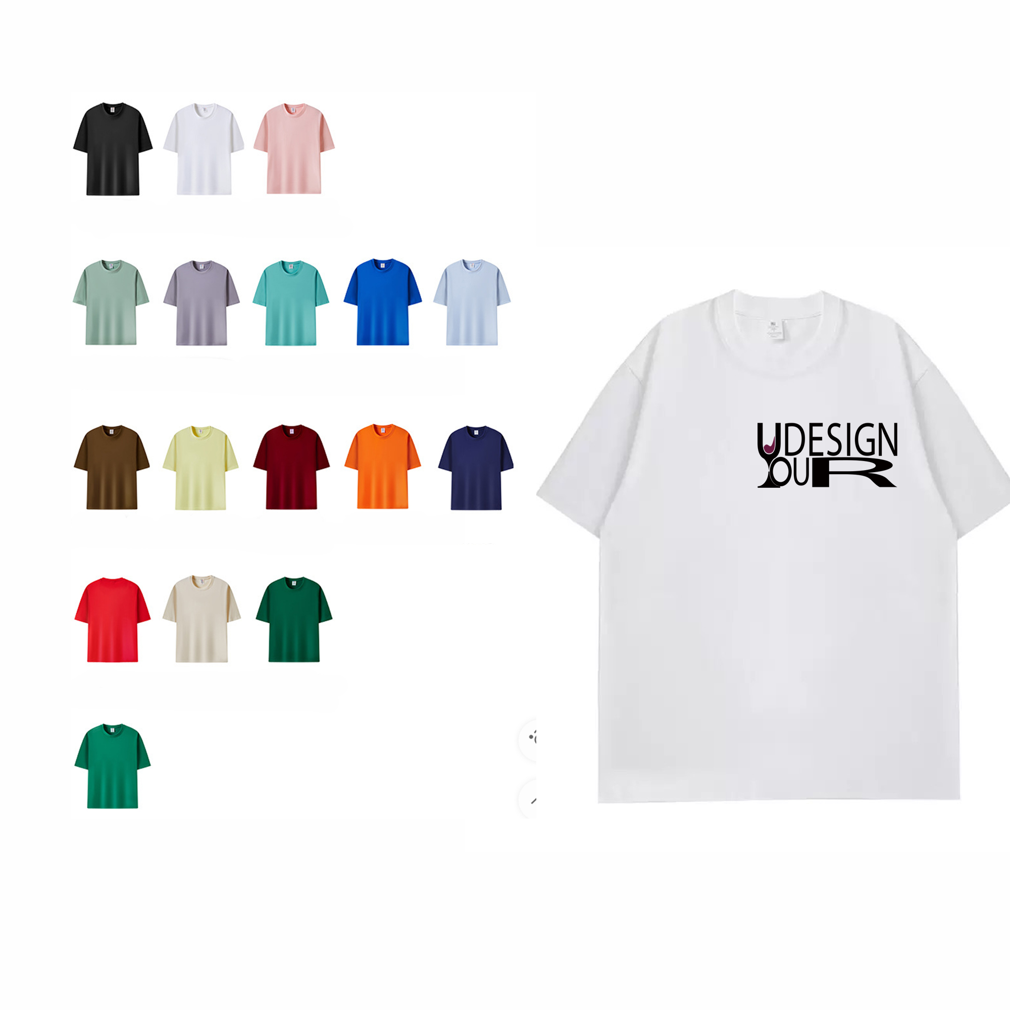 Custom Adult Unisex Cotton Short Sleeve T-Shirt MOQ 10pcs 1