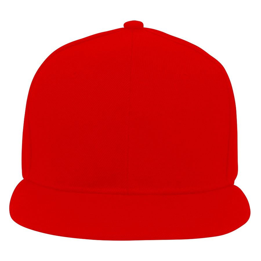 Stock Solid Color Polyester 6-Panel Flat Visor Cap 9