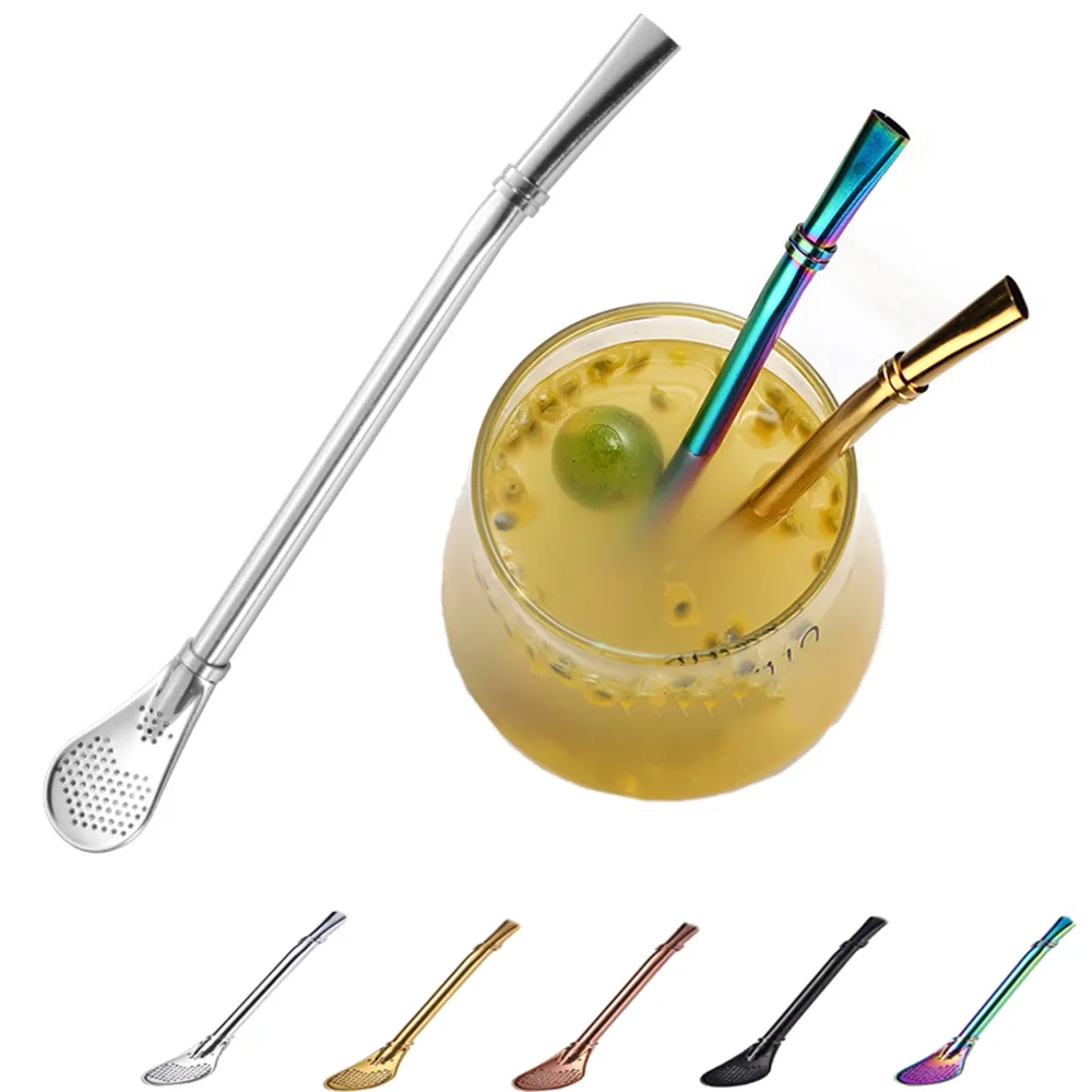 Yerba Mate Bombillas Spoon Drinking Filter Straws 3