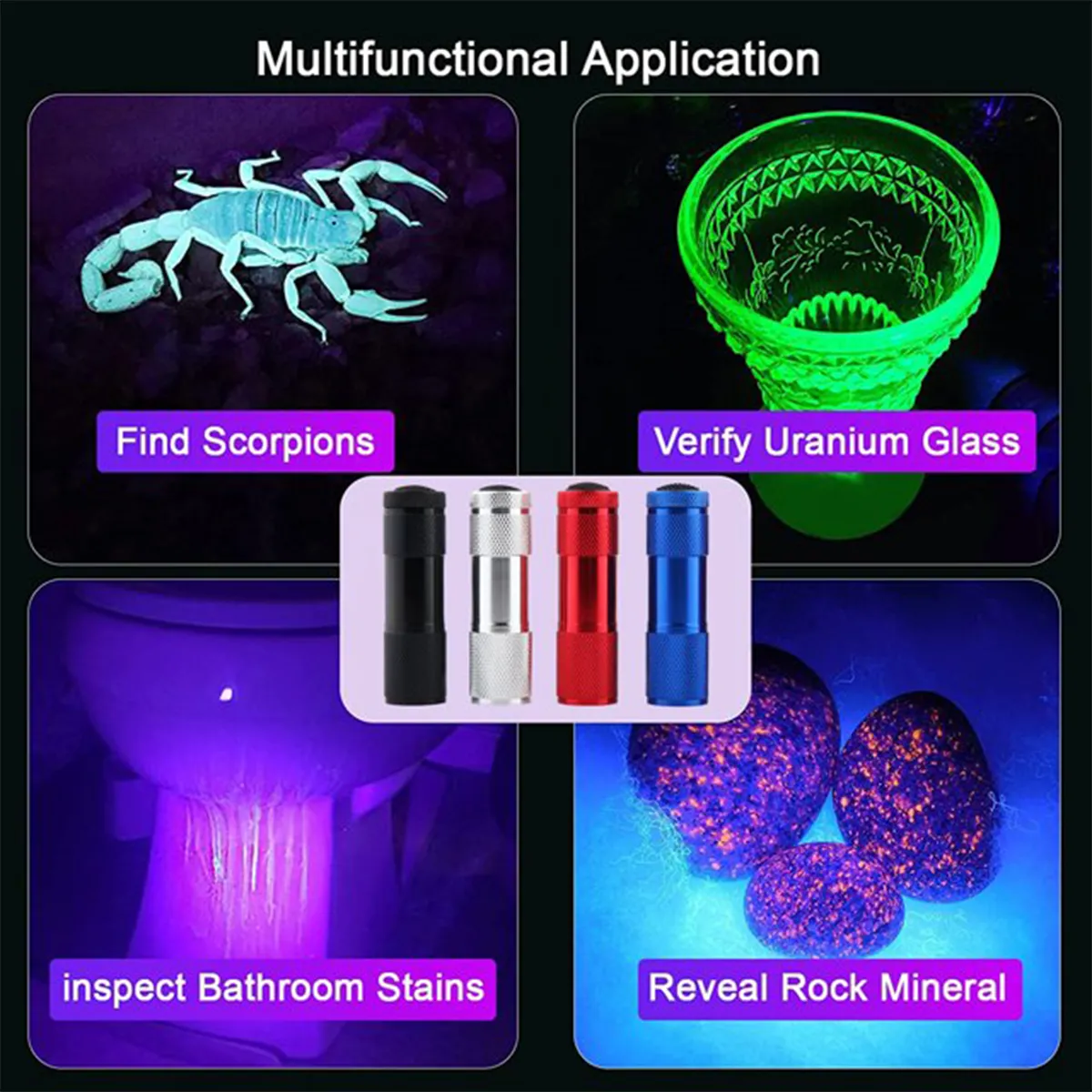High Luminous Intensity Portable Ultra Violet Flashlight 6