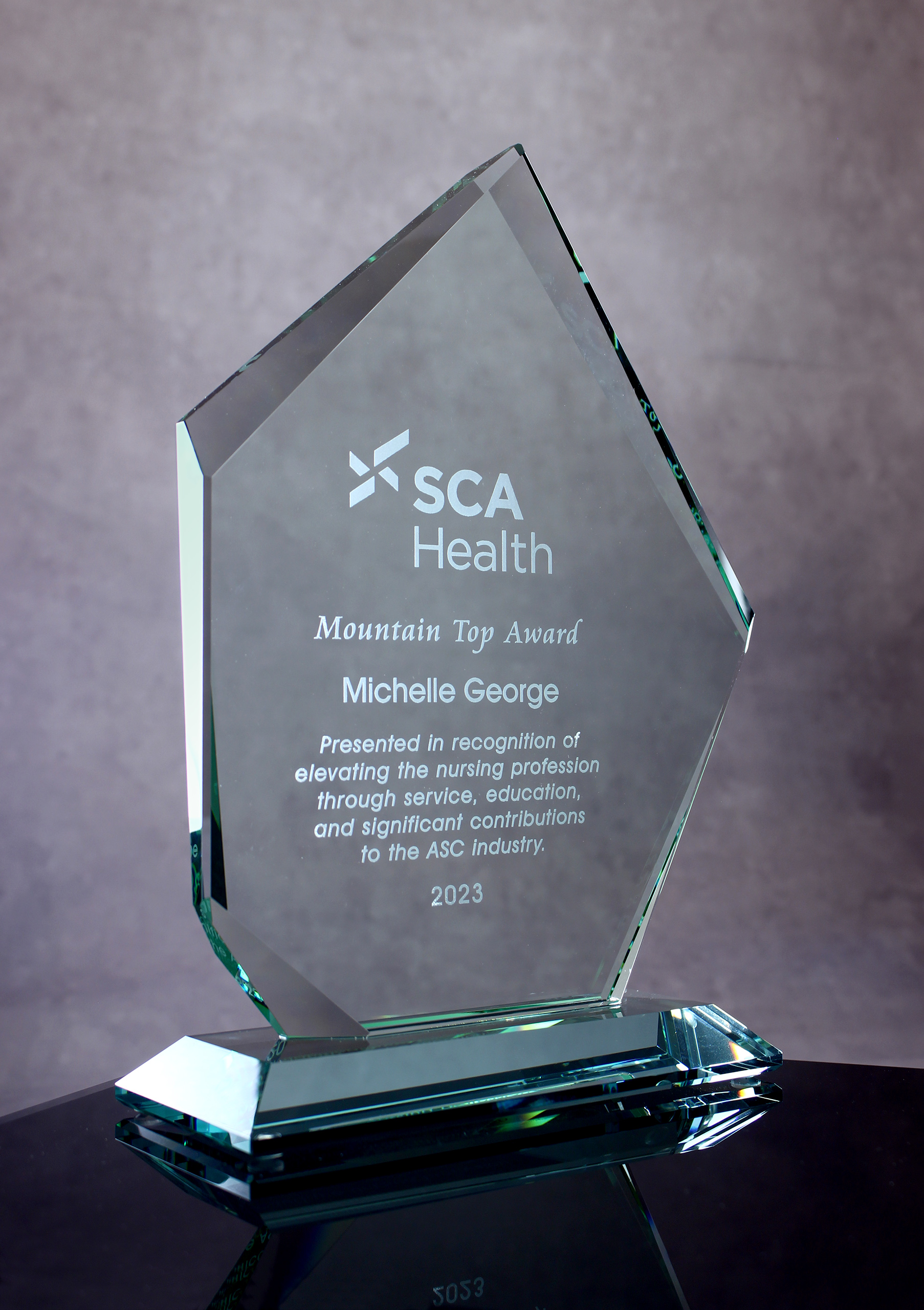 6" Jade Glass Beveled Summit Award 1