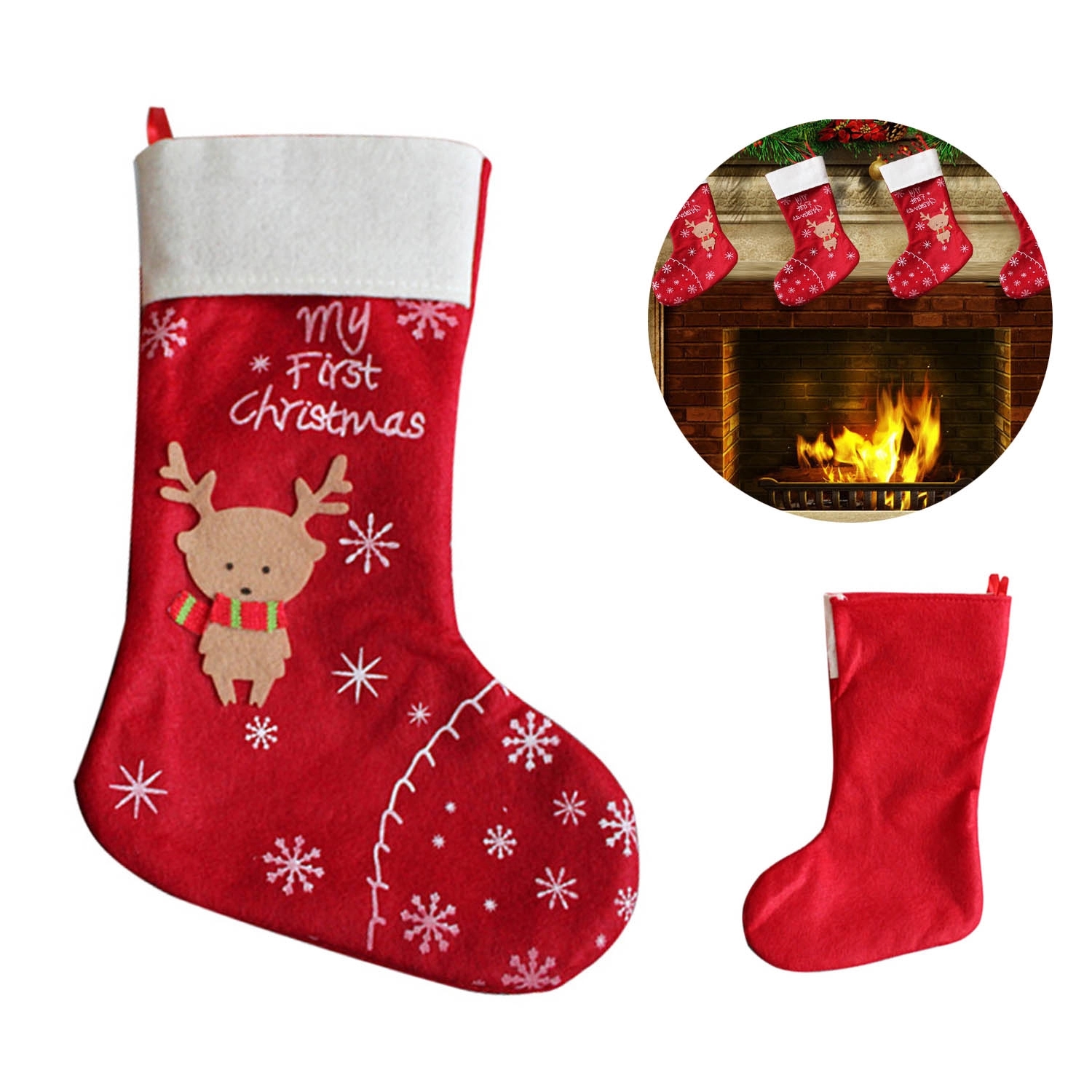 Large Christmas Stocking Sack Gift Bag 2