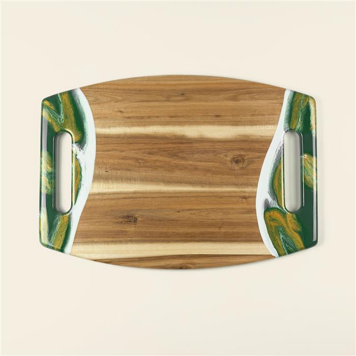 XL Curved Acacia Board With 2 Handles 6