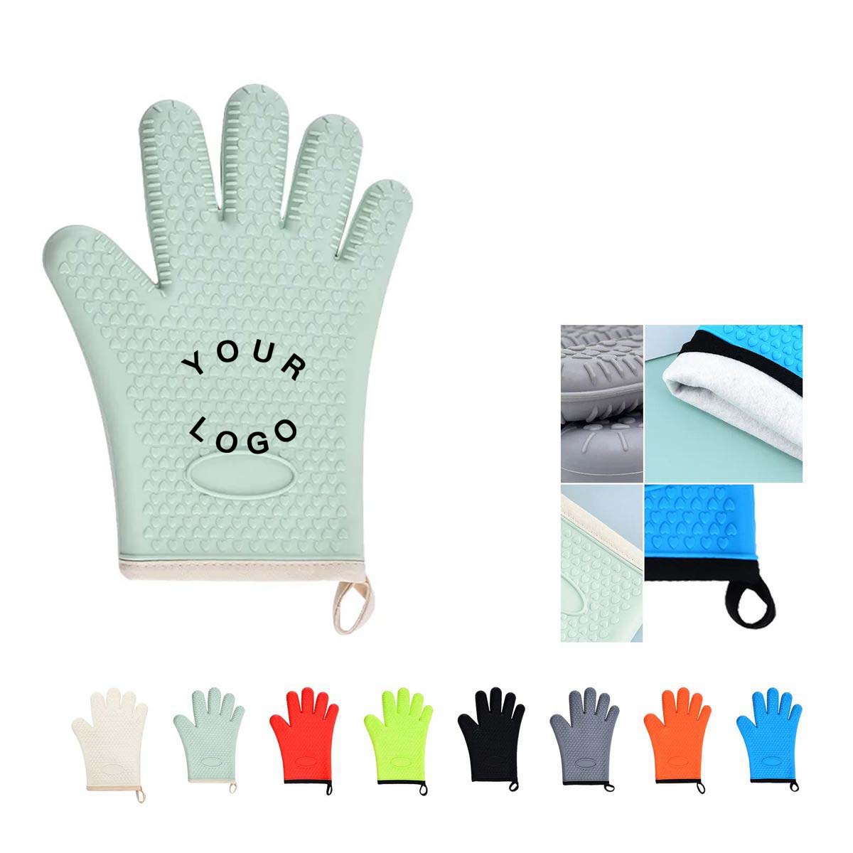 Durable Silicone Oven Gloves with Cotton Lining 4