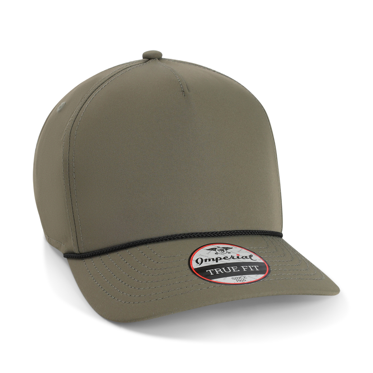 Imperial 5054 5-Panel Wrightson Performance Rope Cap w/ Leatherette Patches or Embroidery 31
