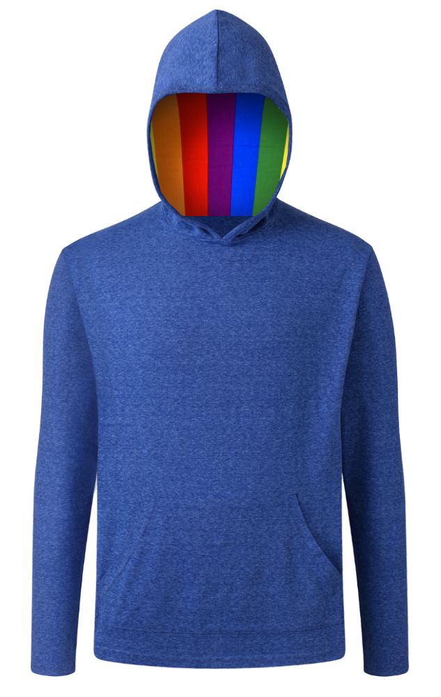 Pride Triblend Contrast Zip Front Hoodie, custom hoodie or sweatshirt with logo imprint 5