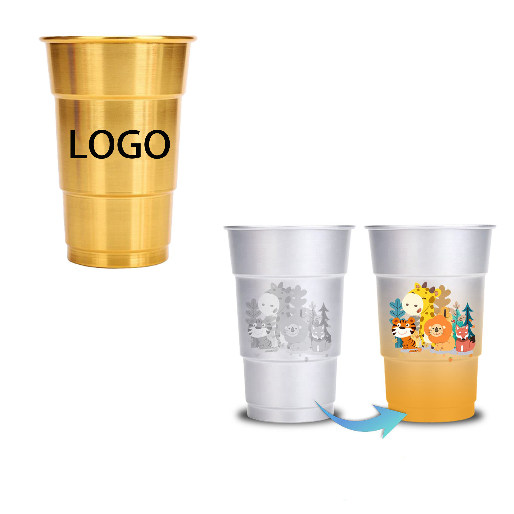 15oz Cold Color-Changing Aluminum Cup MOQ 10pcs 1