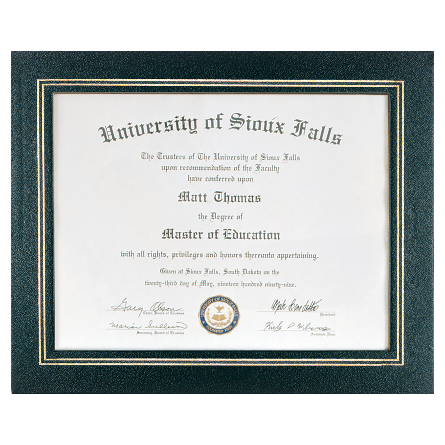 13 1/4" x 10 3/4" Black Certificate Holder 2