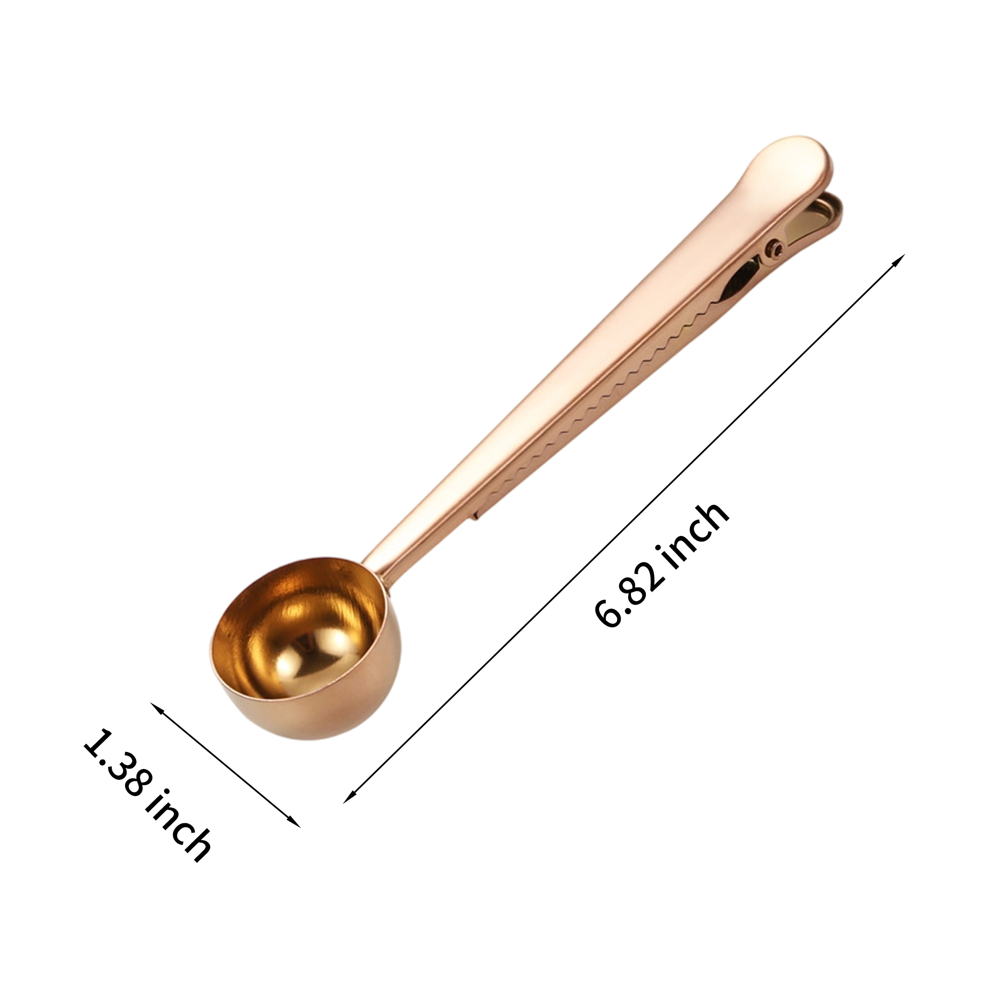 Stainless Steel Measuring Coffee Scoop With Food Bag Sealing Clip 8