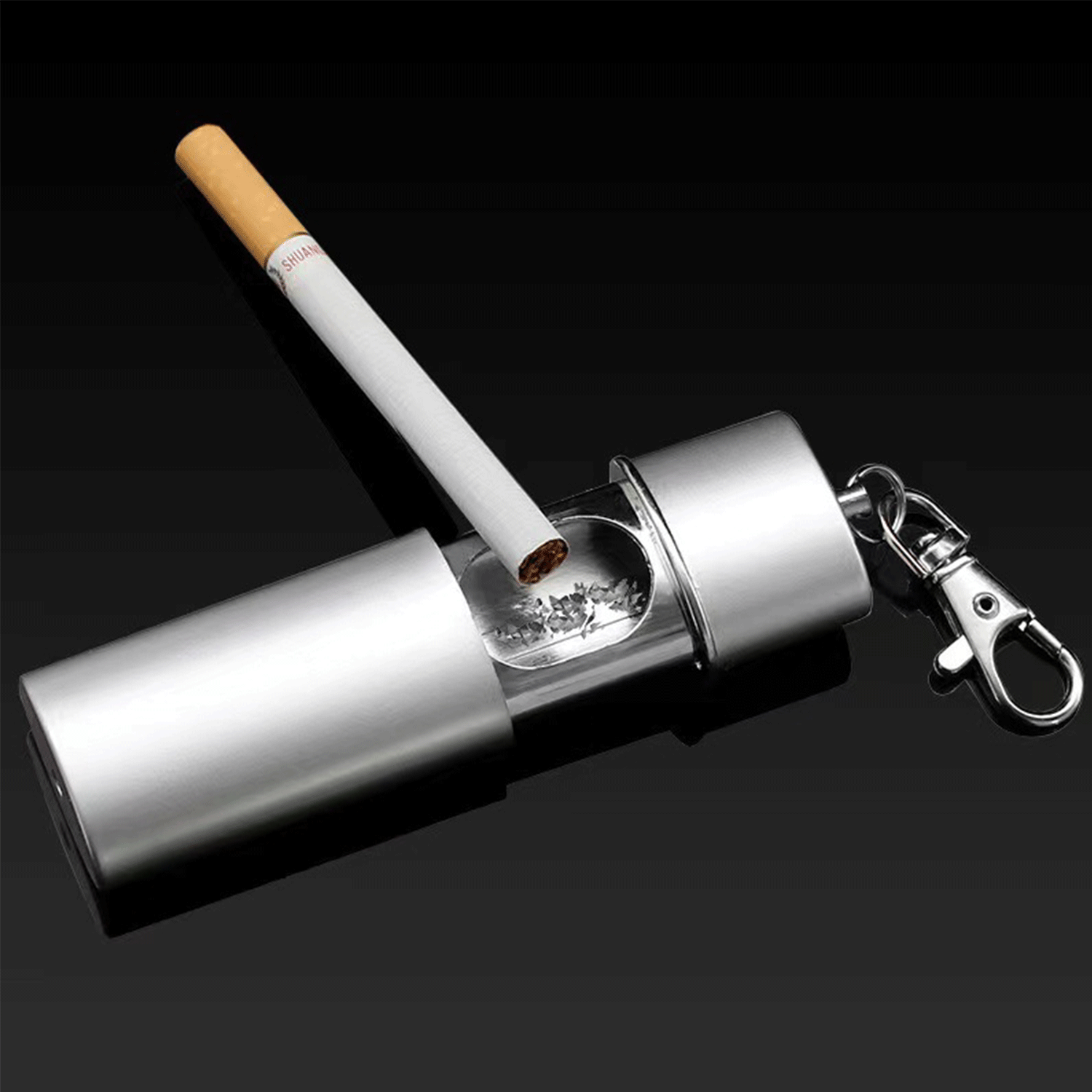 Portable Anti-scald Mini Travel Metal Ashtray w/ Keychain 22
