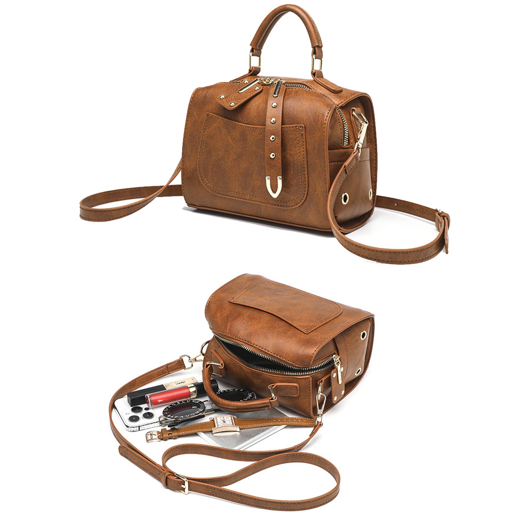 Pu Leather rivet Crossbody Bag for Women Offers Zipper 7