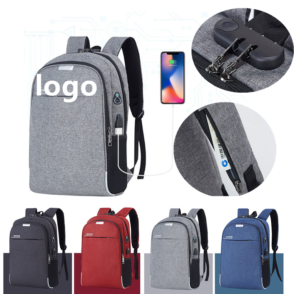 Anti-theft Lock USB Charging Port Laptop Backpacks 3