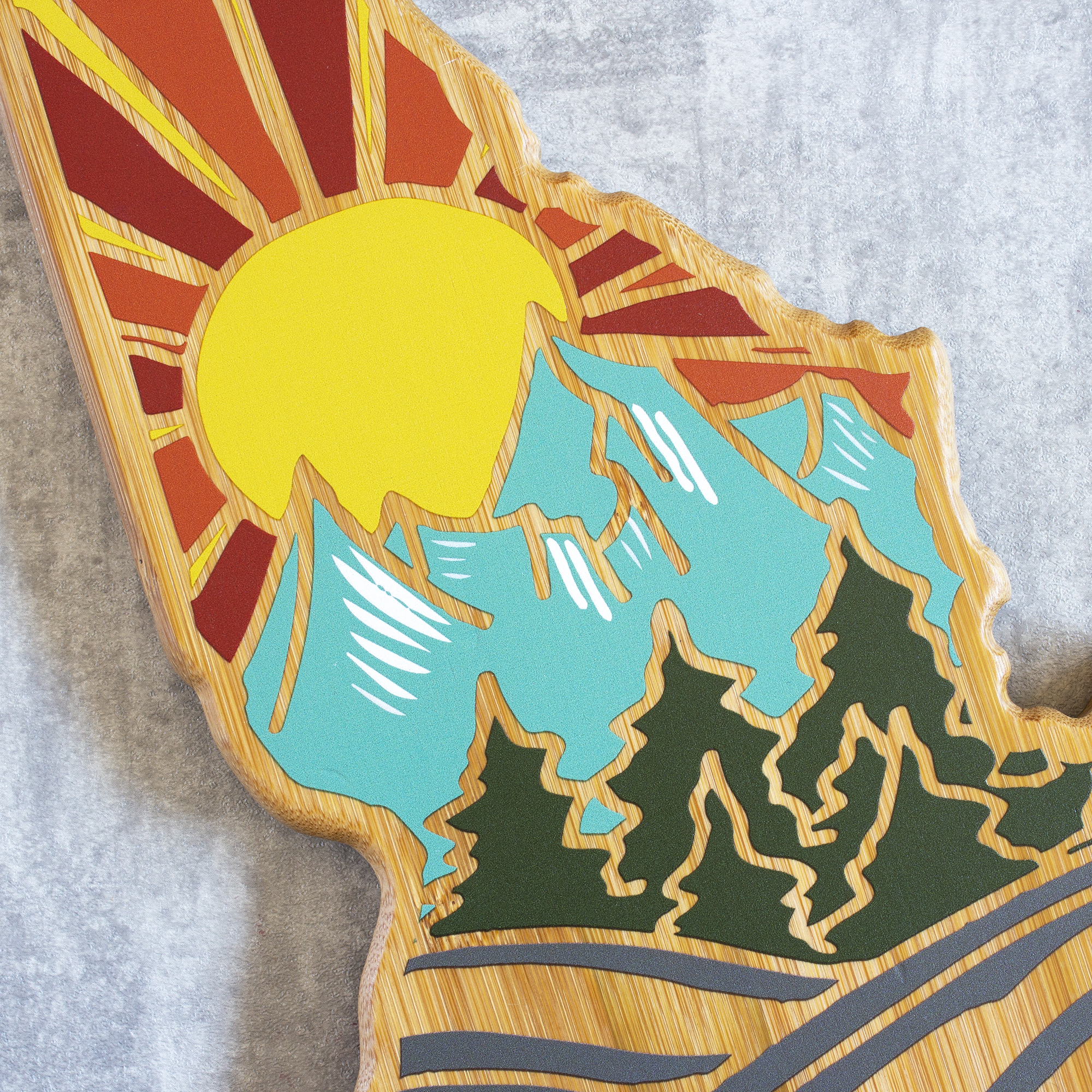 Idaho State Shaped Cutting and Serving Board with Artwork by Summer Stokes 6