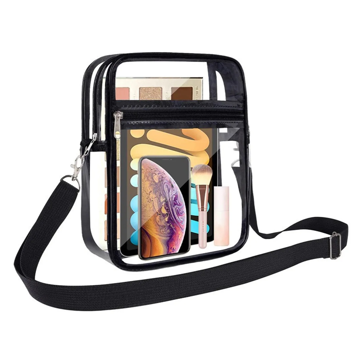 Clear PVC Crossbody Bag Stadium Approved Messenger Bag Purse 3