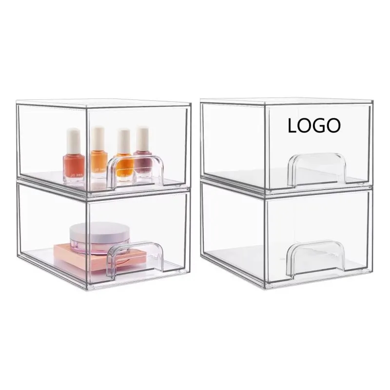 Stackable Cosmetic Clear Storage Drawers 5